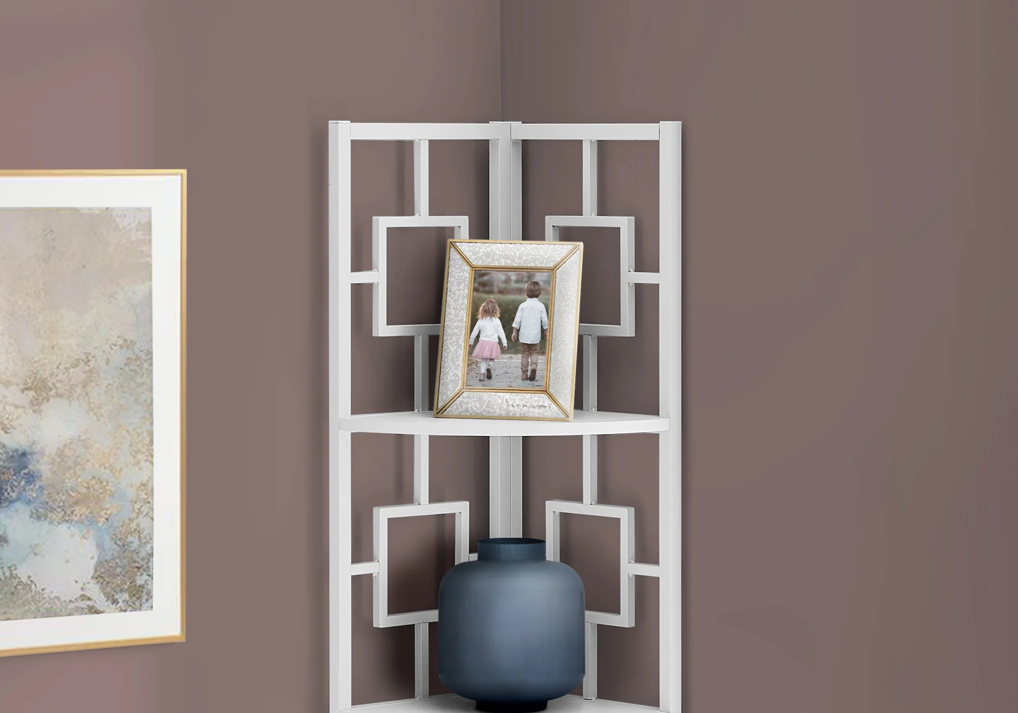62" Metal Corner Black Bookcase with 4 shelves By Homeroots - Image 14