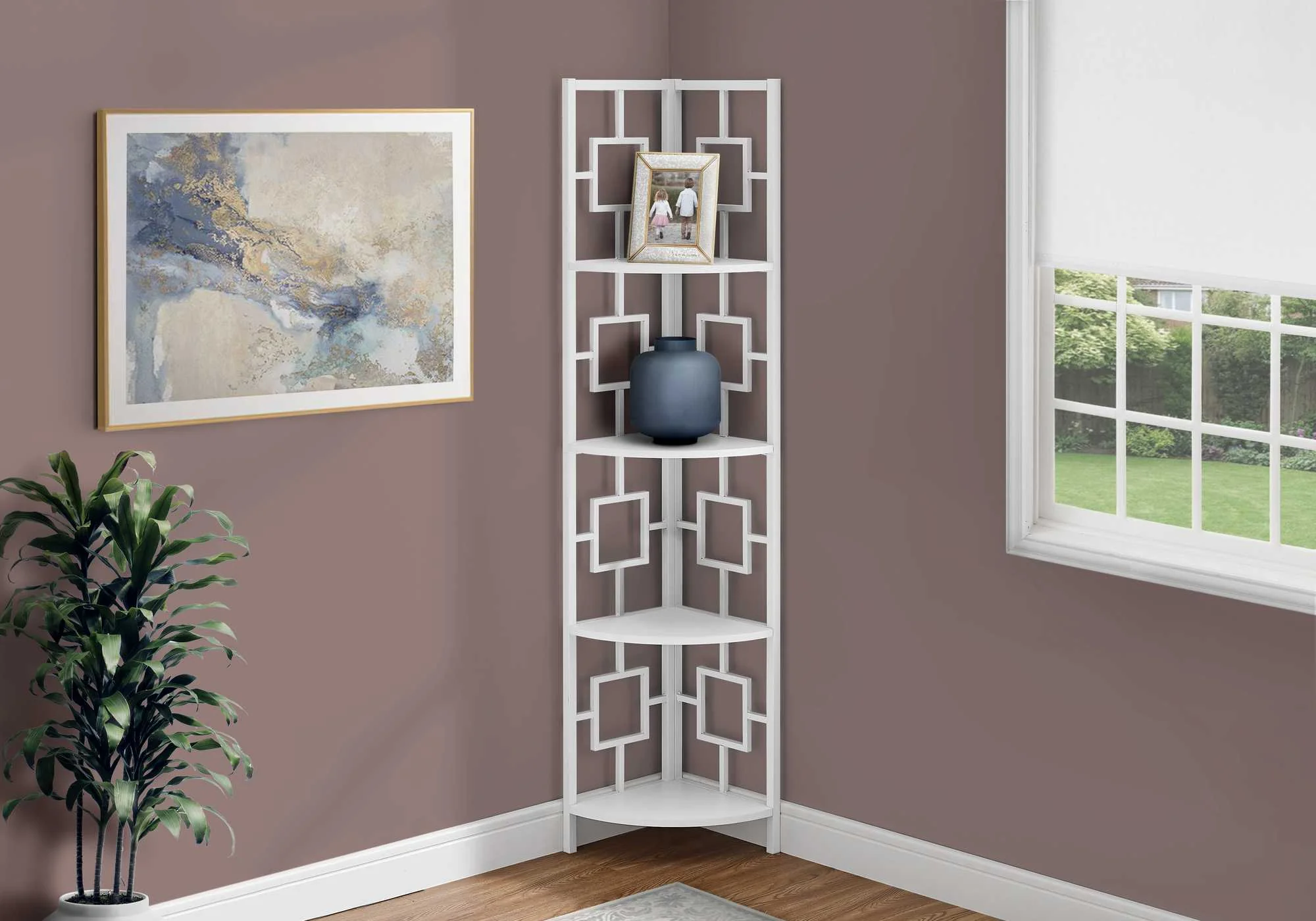 62" Metal Corner Black Bookcase with 4 shelves By Homeroots - Image 15