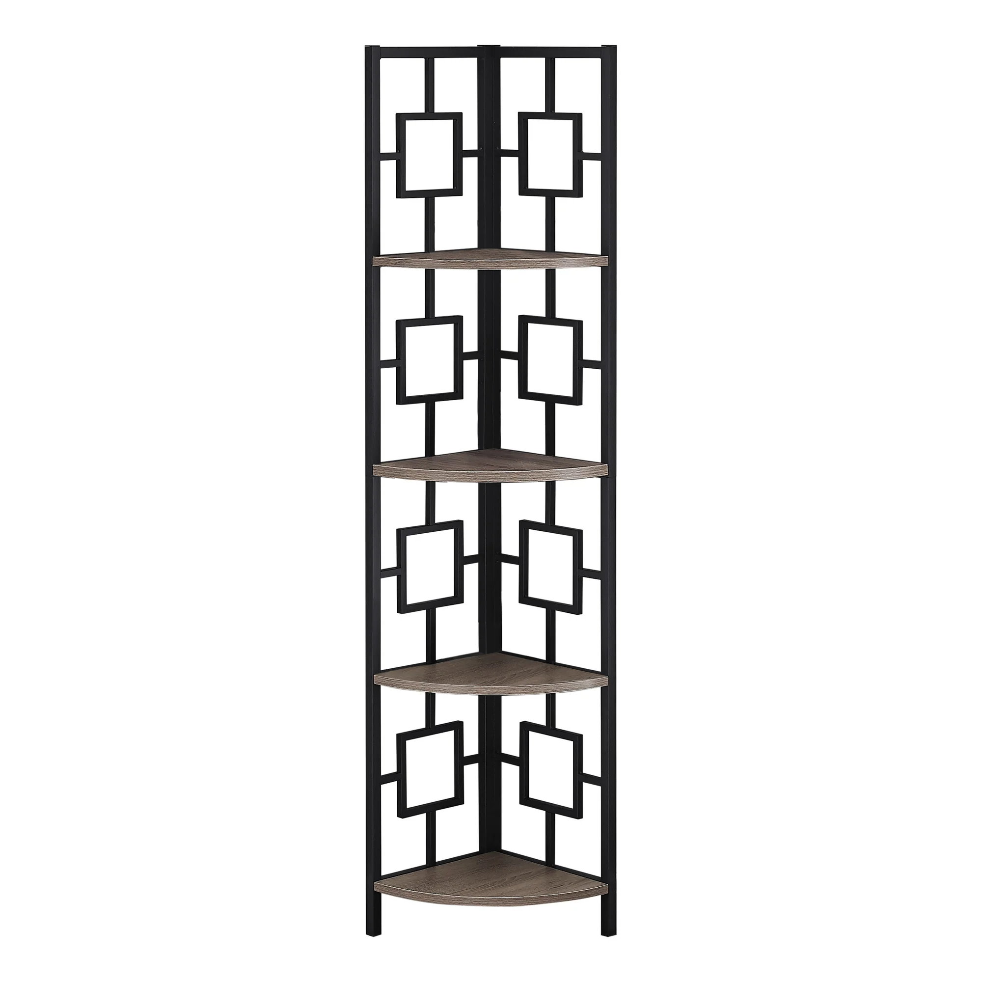 62" Metal Corner Black Bookcase with 4 shelves By Homeroots - Image 5