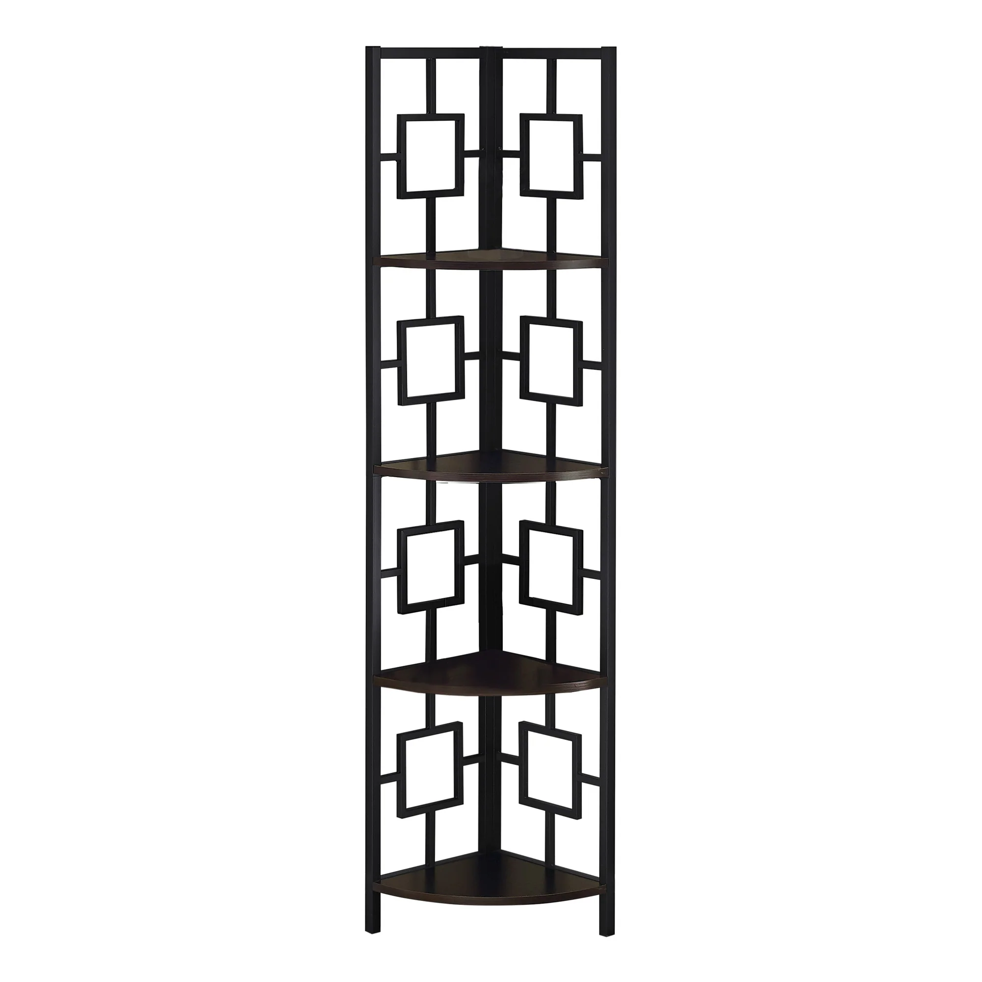 62" Metal Corner Black Bookcase with 4 shelves By Homeroots - Image 9