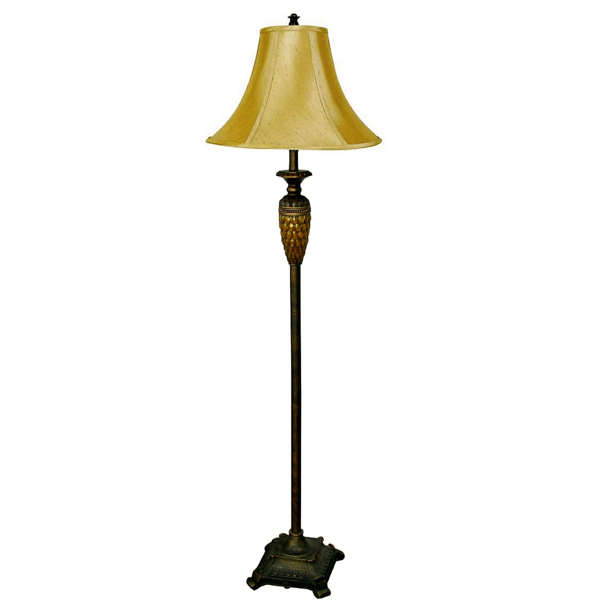 63" Brown And Gold Traditional Floor Lamp With Gold Bell Shade By Homeroots - Image 2