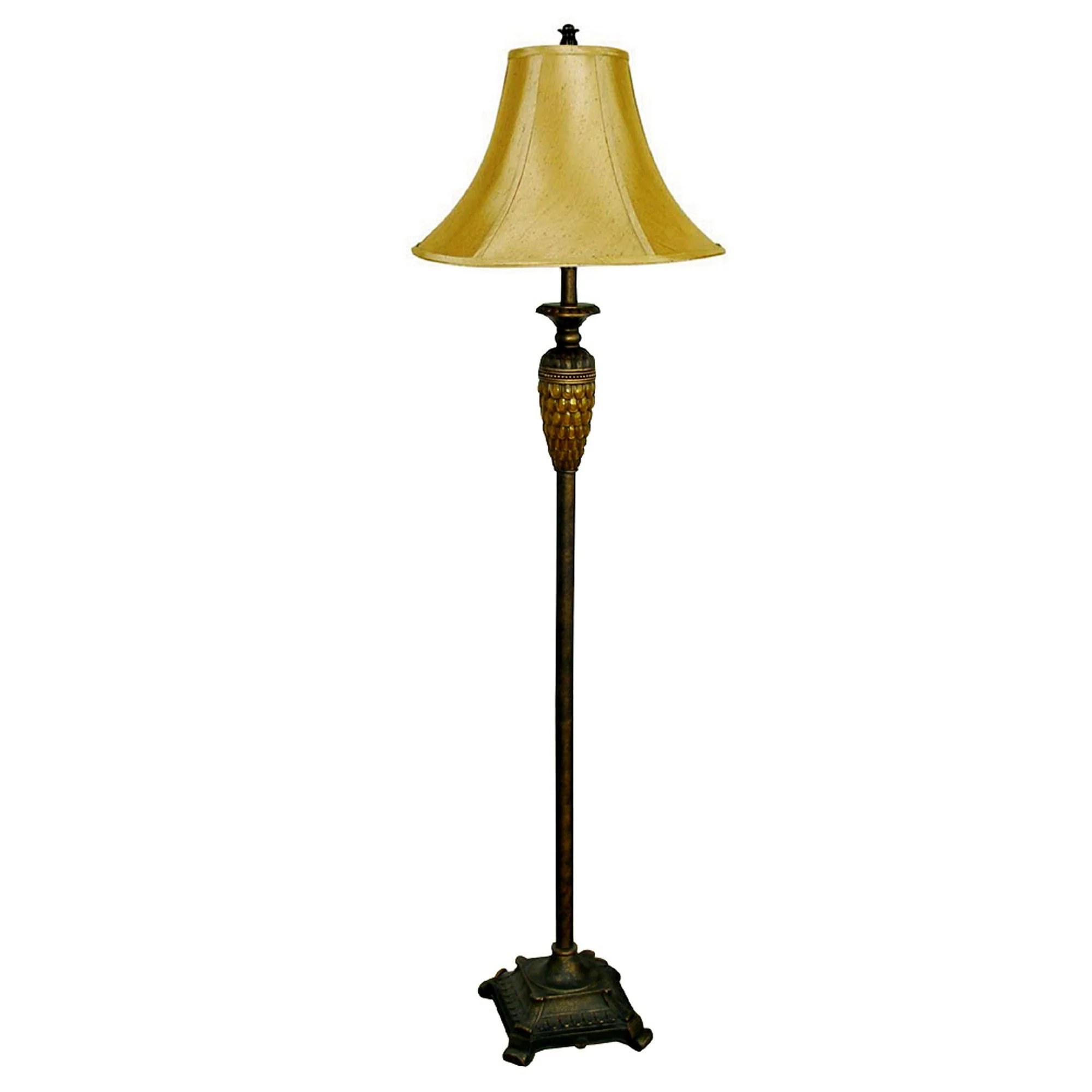 63" Brown And Gold Traditional Floor Lamp With Gold Bell Shade By Homeroots - Image 3