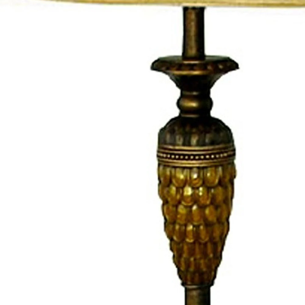 63" Brown And Gold Traditional Floor Lamp With Gold Bell Shade By Homeroots - Image 5