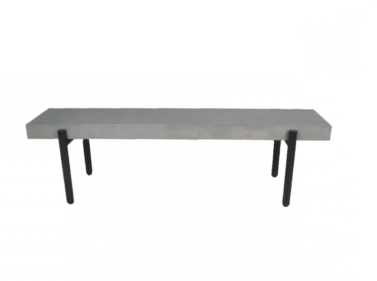 63" Gray And Black Concrete Dining bench By Homeroots - Image 4