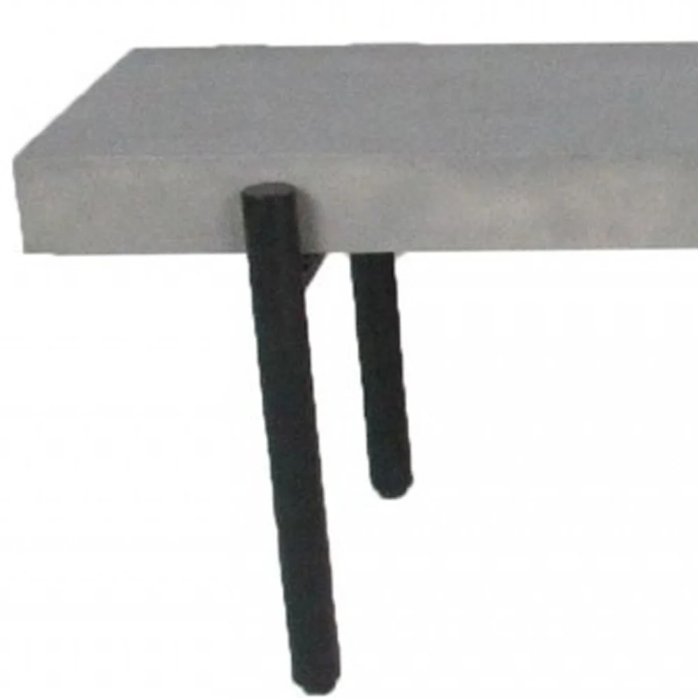 63" Gray And Black Concrete Dining bench By Homeroots - Image 6
