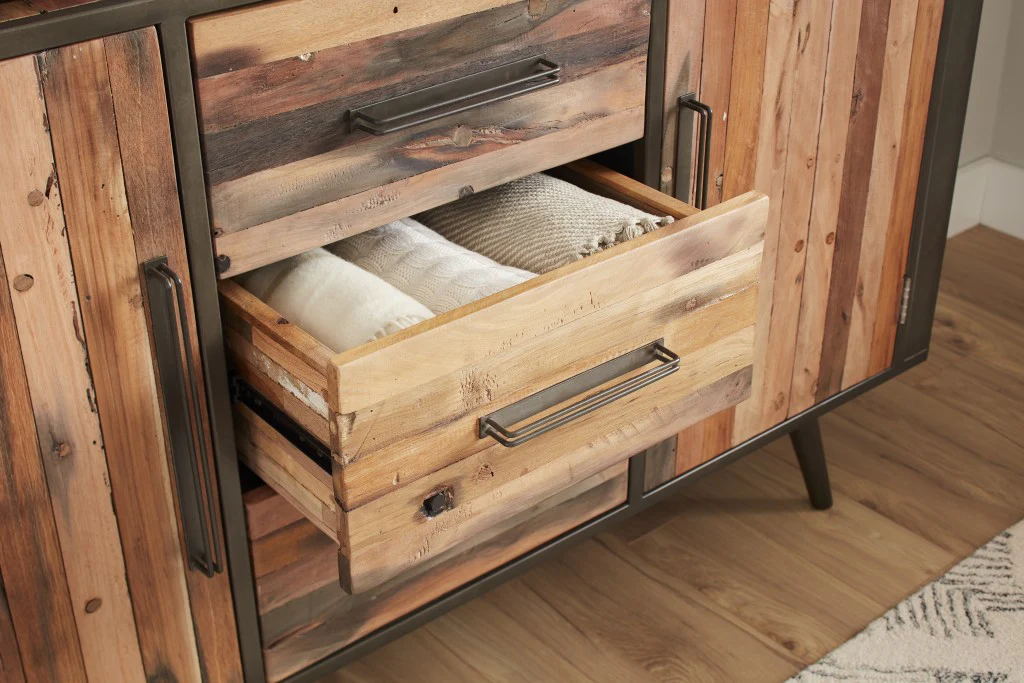 63" Modern Rustic Natural Buffet Server By Homeroots - Image 6