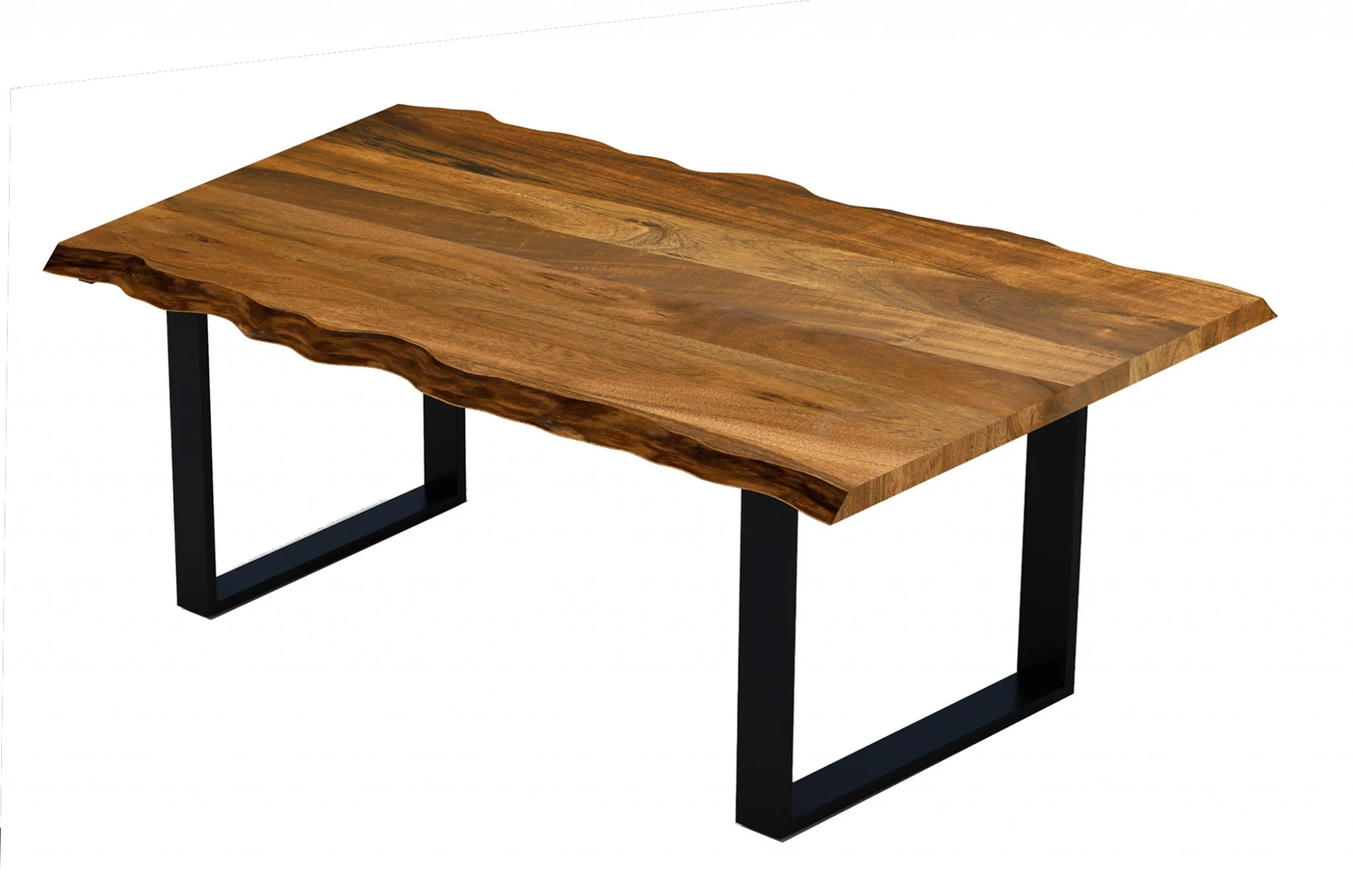 63" Modern Rustic Real Wood Live Edge Dining Table By Homeroots - Image 3