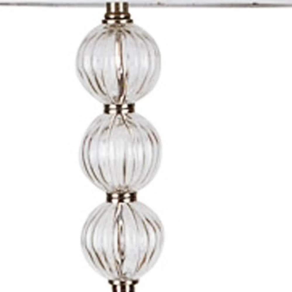 63" Nickel Traditional Shaped Floor Lamp With White Empire Shade By Homeroots - Image 4
