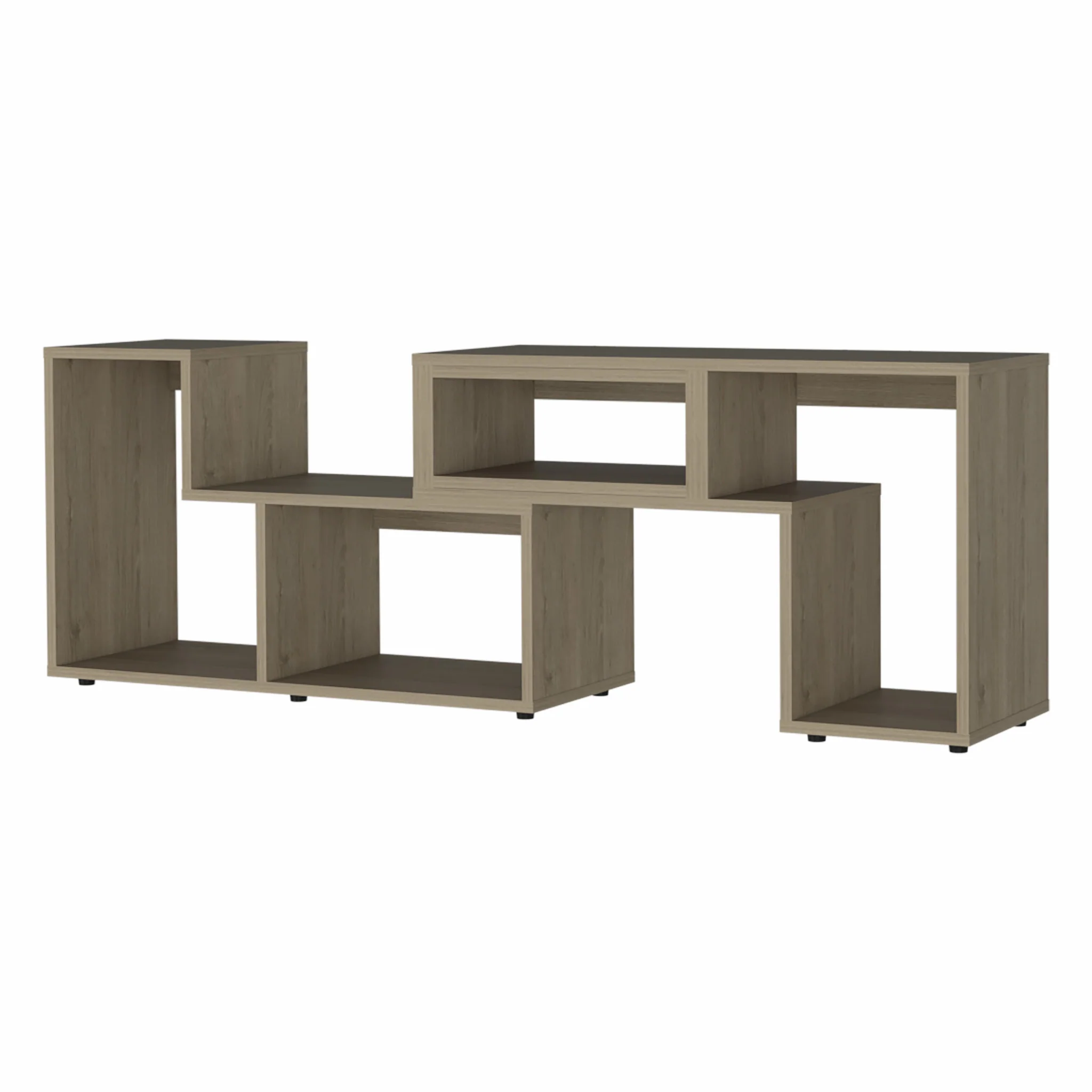 63" Wood Brown Particle Board Open Shelving TV Stand By Homeroots - Image 3