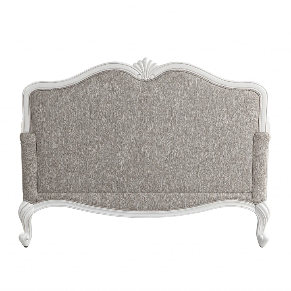 64" Beige 100% Linen And White Love Seat By Homeroots - Image 4