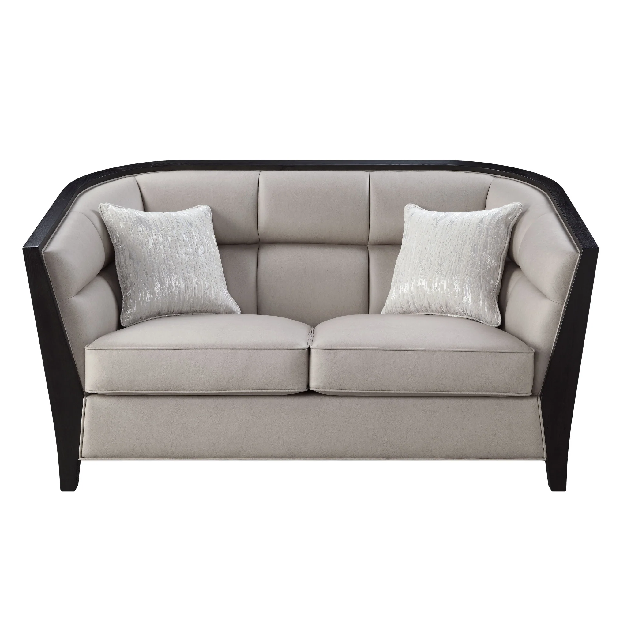 64" Beige Black Love Seat By Homeroots - Image 2
