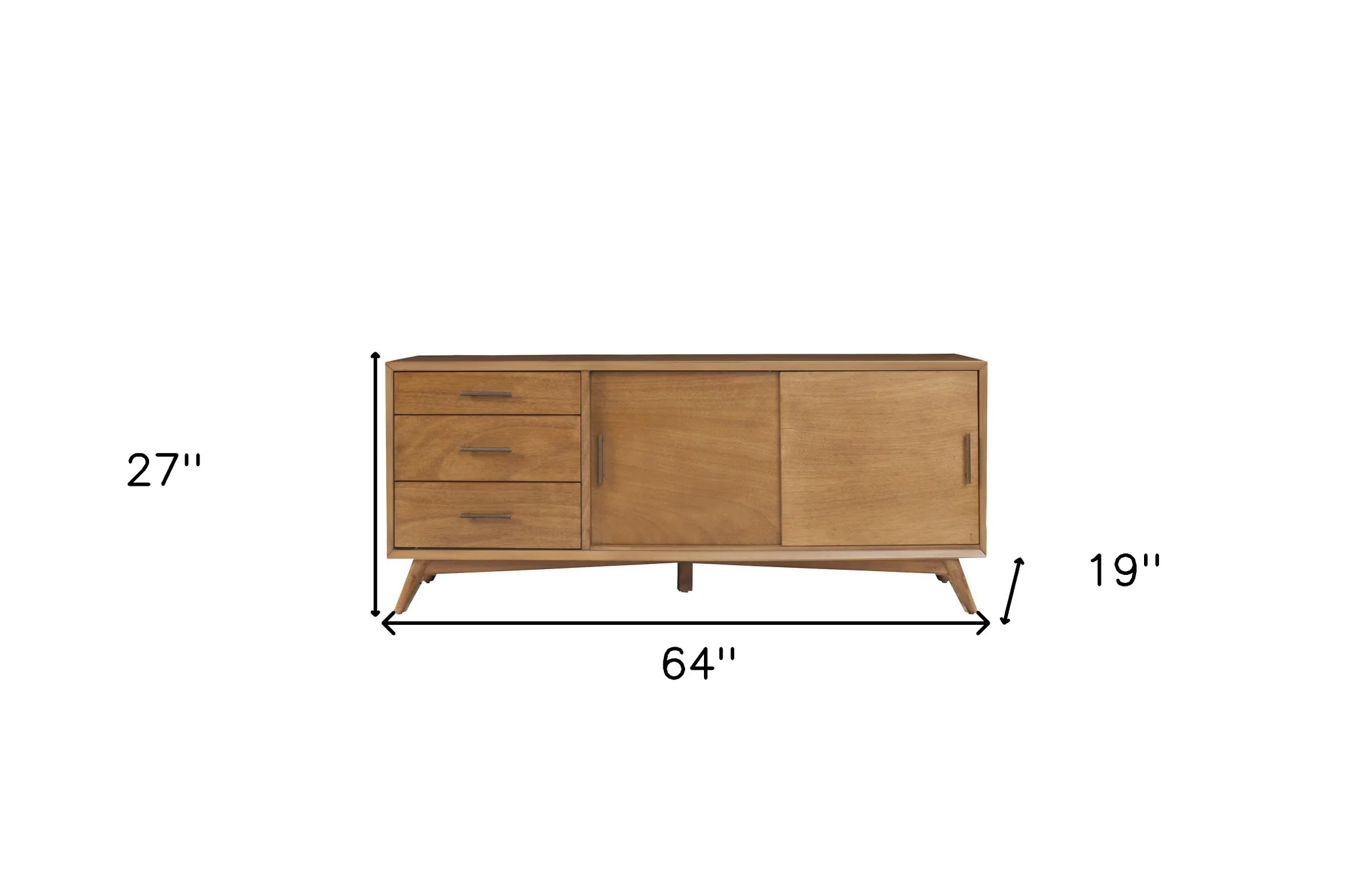 64" Wood Brown Mahogany Solids & Okoume Veneer Open shelving TV Stand By Homeroots - Image 9