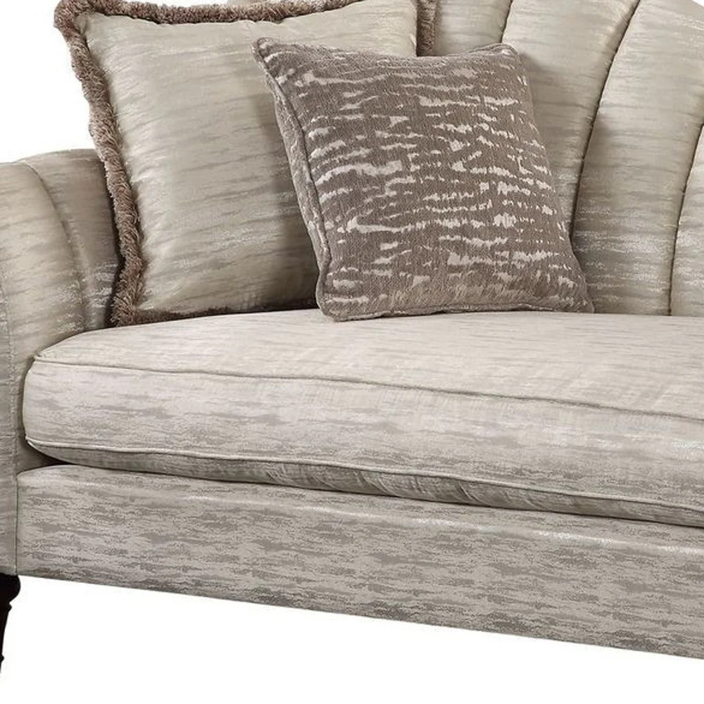 66" Black Linen Love Seat And Toss Pillows By Homeroots - Image 3