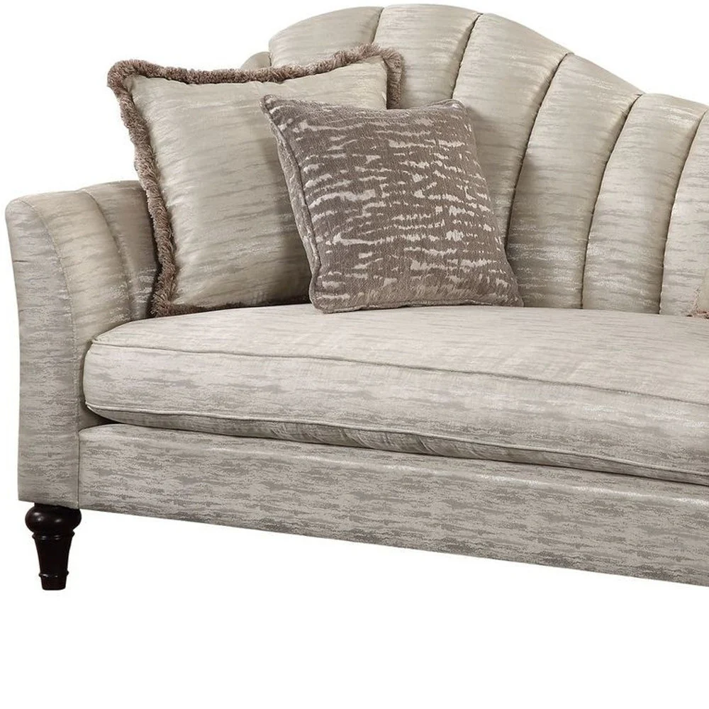 66" Black Linen Love Seat And Toss Pillows By Homeroots - Image 4