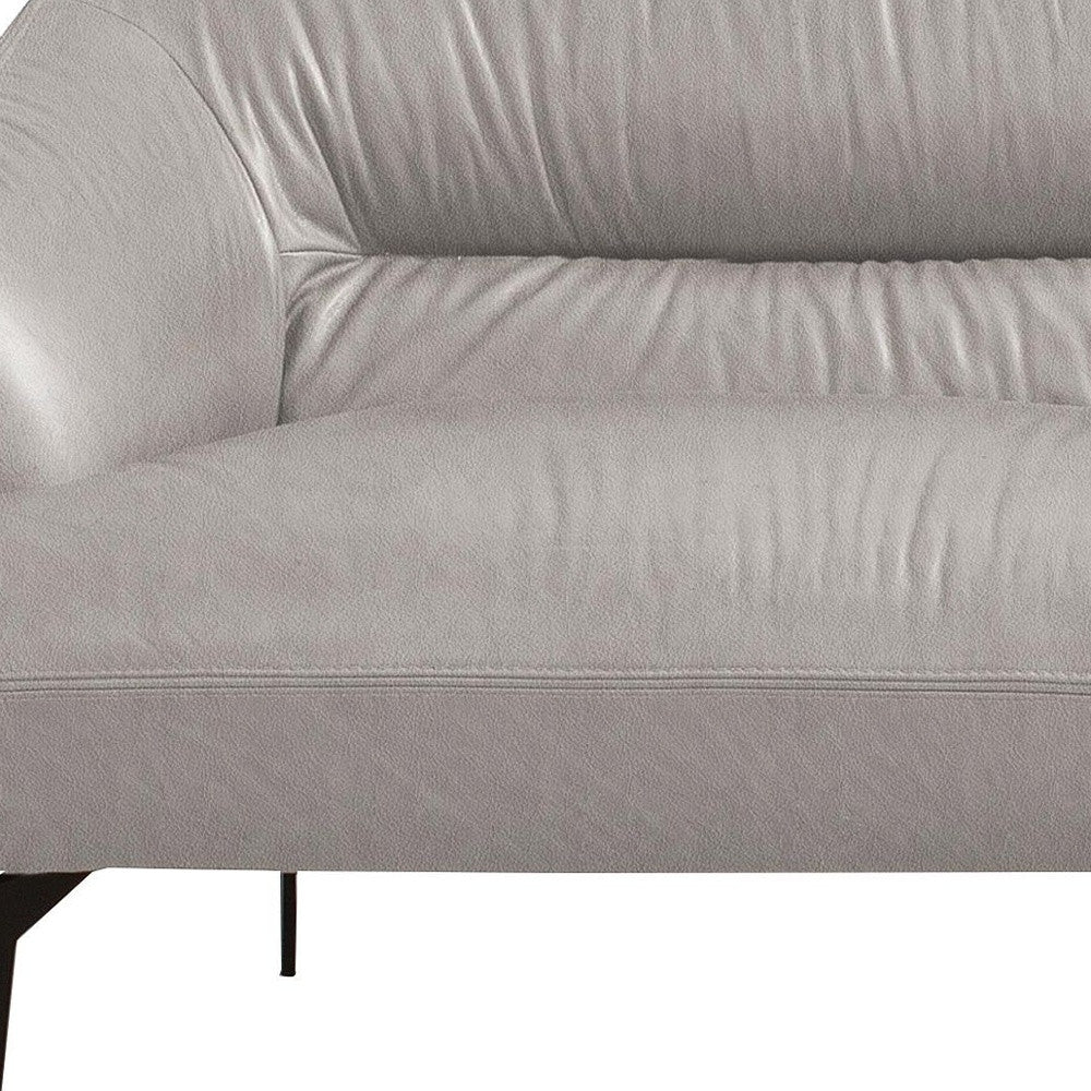 66" Gray And Black Leather Love Seat By Homeroots - Image 3