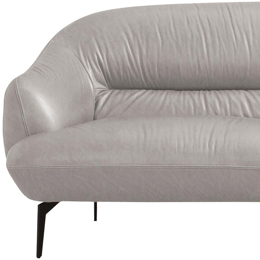 66" Gray And Black Leather Love Seat By Homeroots - Image 4
