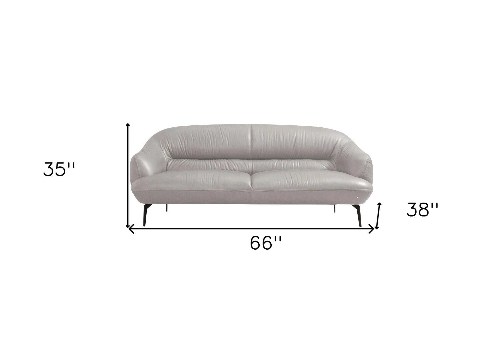 66" Gray And Black Leather Love Seat By Homeroots - Image 5