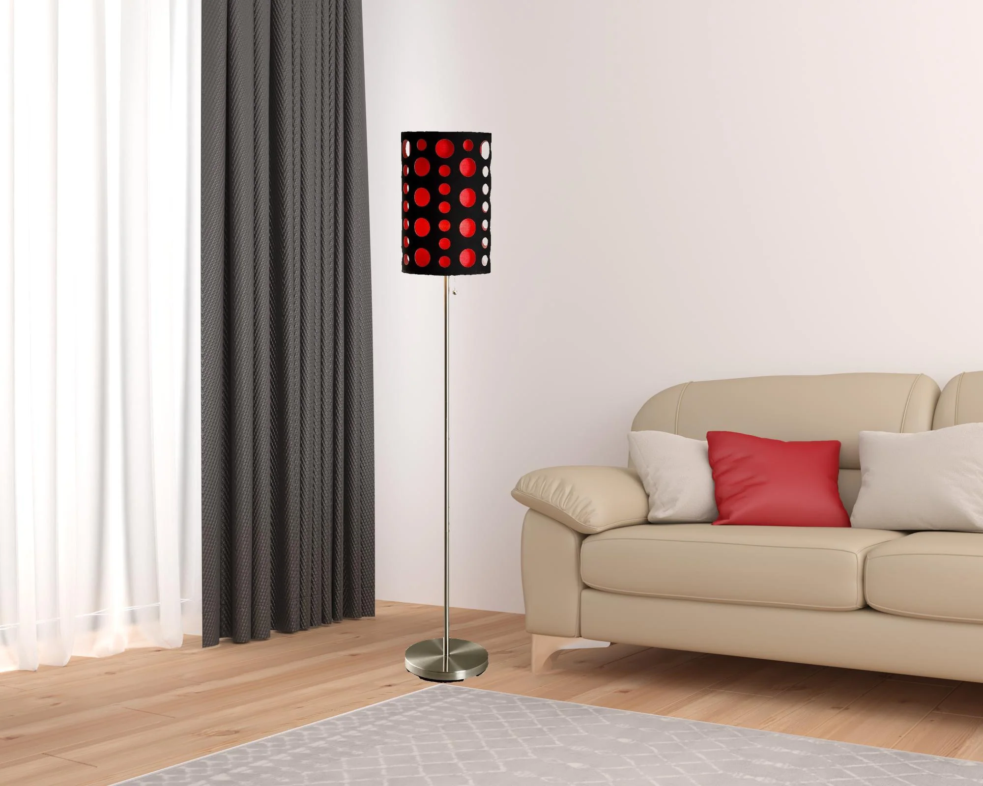 66" Steel Novelty Floor Lamp With Black And Green Drum Shade By Homeroots - Image 11