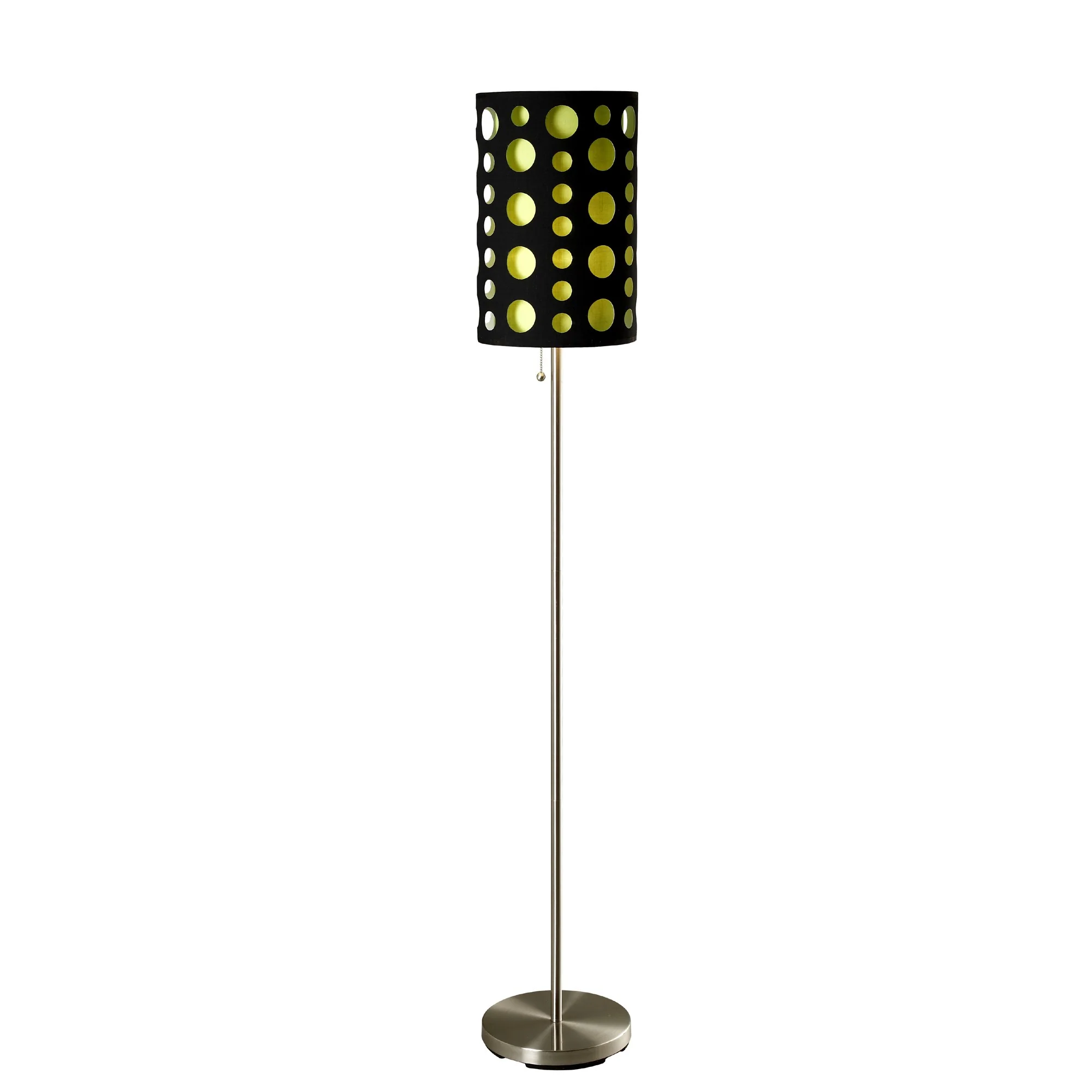 66" Steel Novelty Floor Lamp With Black And Green Drum Shade By Homeroots - Image 2