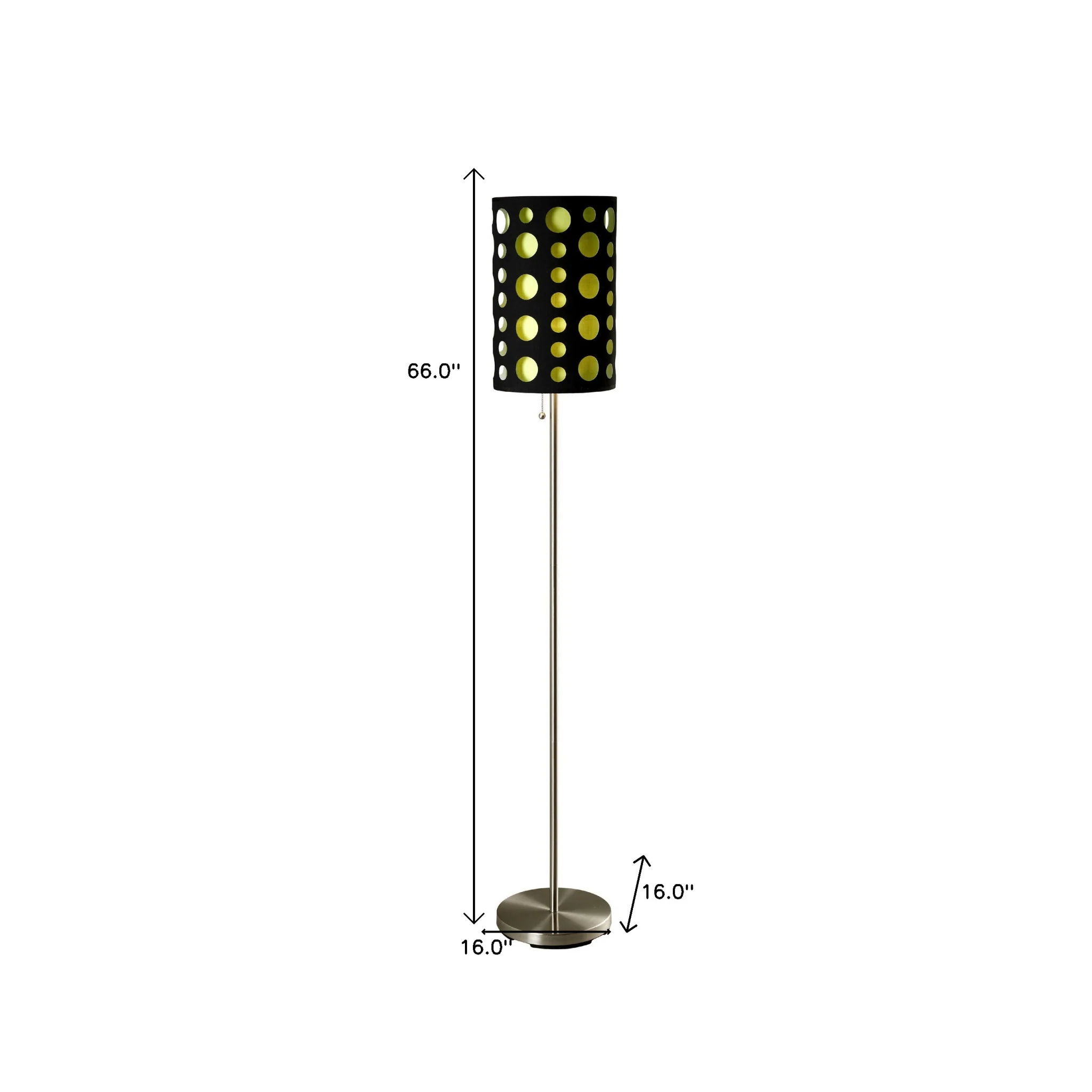 66" Steel Novelty Floor Lamp With Black And Green Drum Shade By Homeroots - Image 3