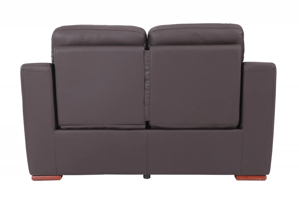67" Brown Faux Leather Manual Reclining Love Seat By Homeroots - Image 5