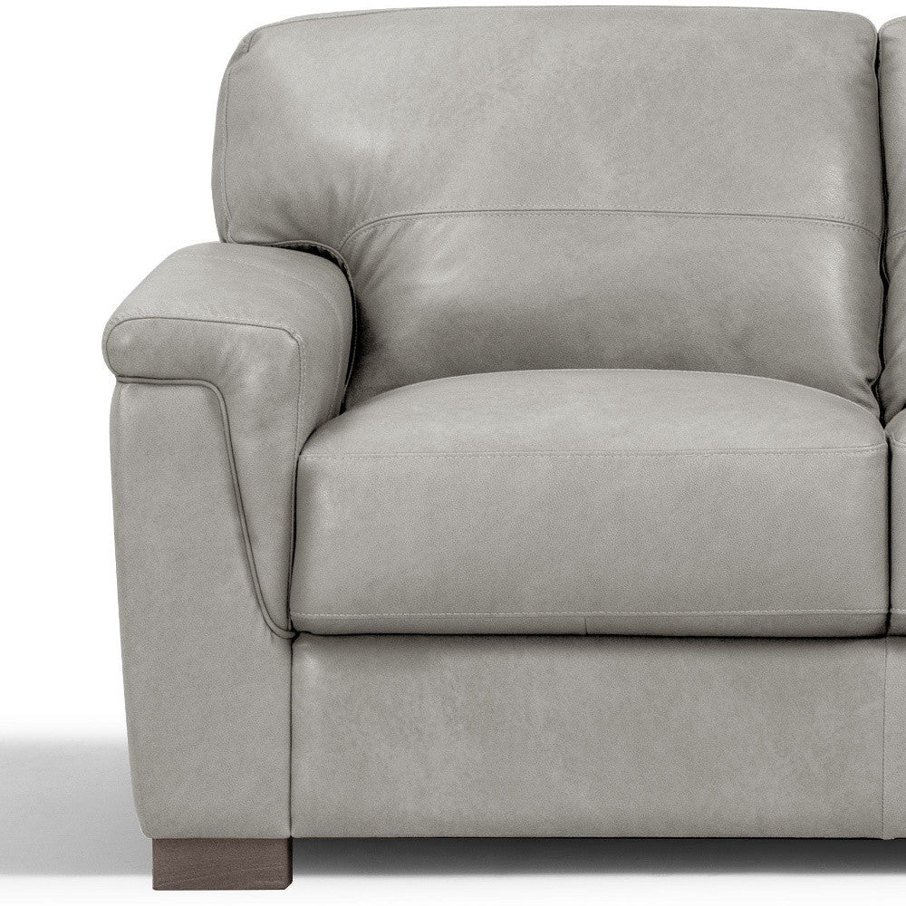 67" Gray Leather And Black Love Seat By Homeroots - Image 2