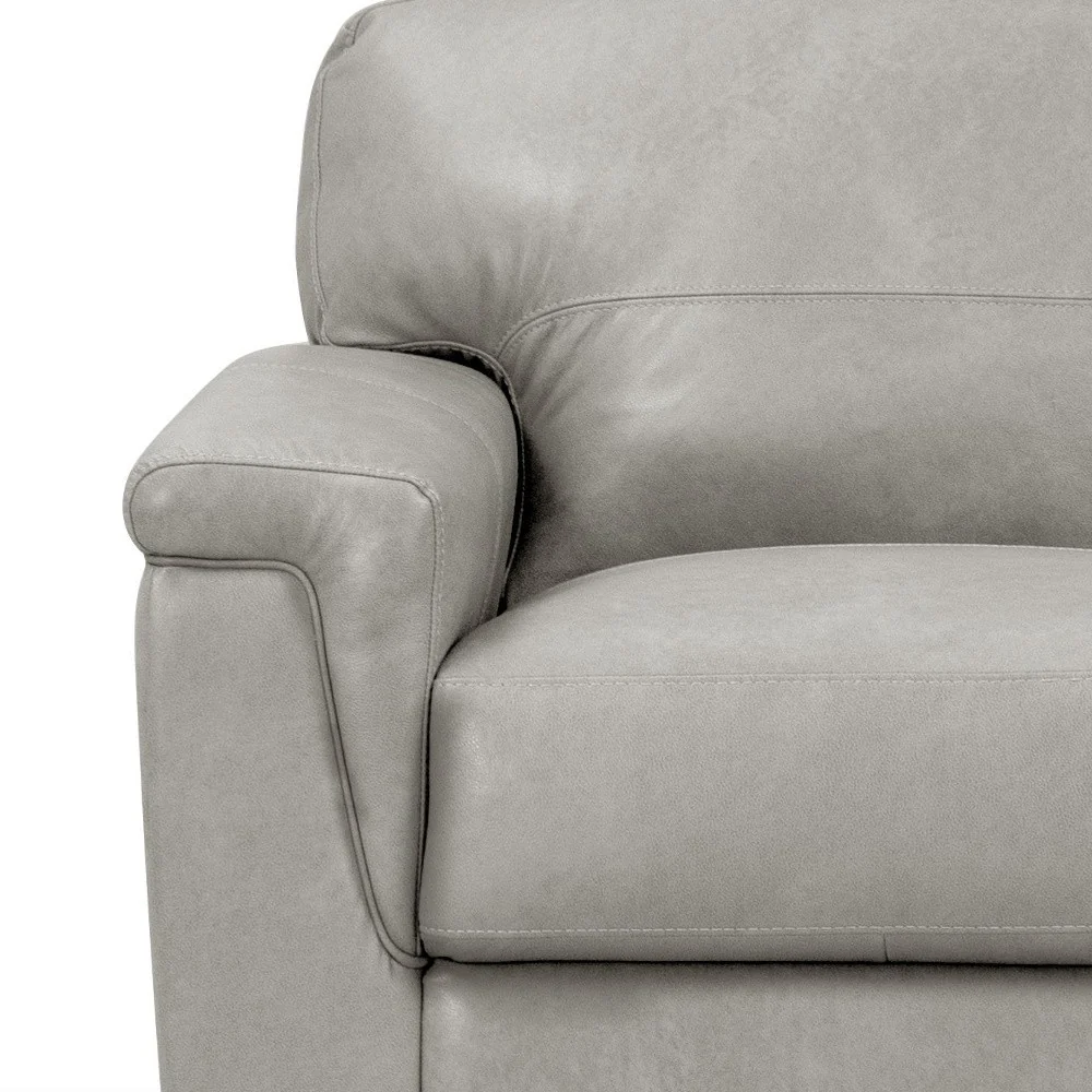 67" Gray Leather And Black Love Seat By Homeroots - Image 4