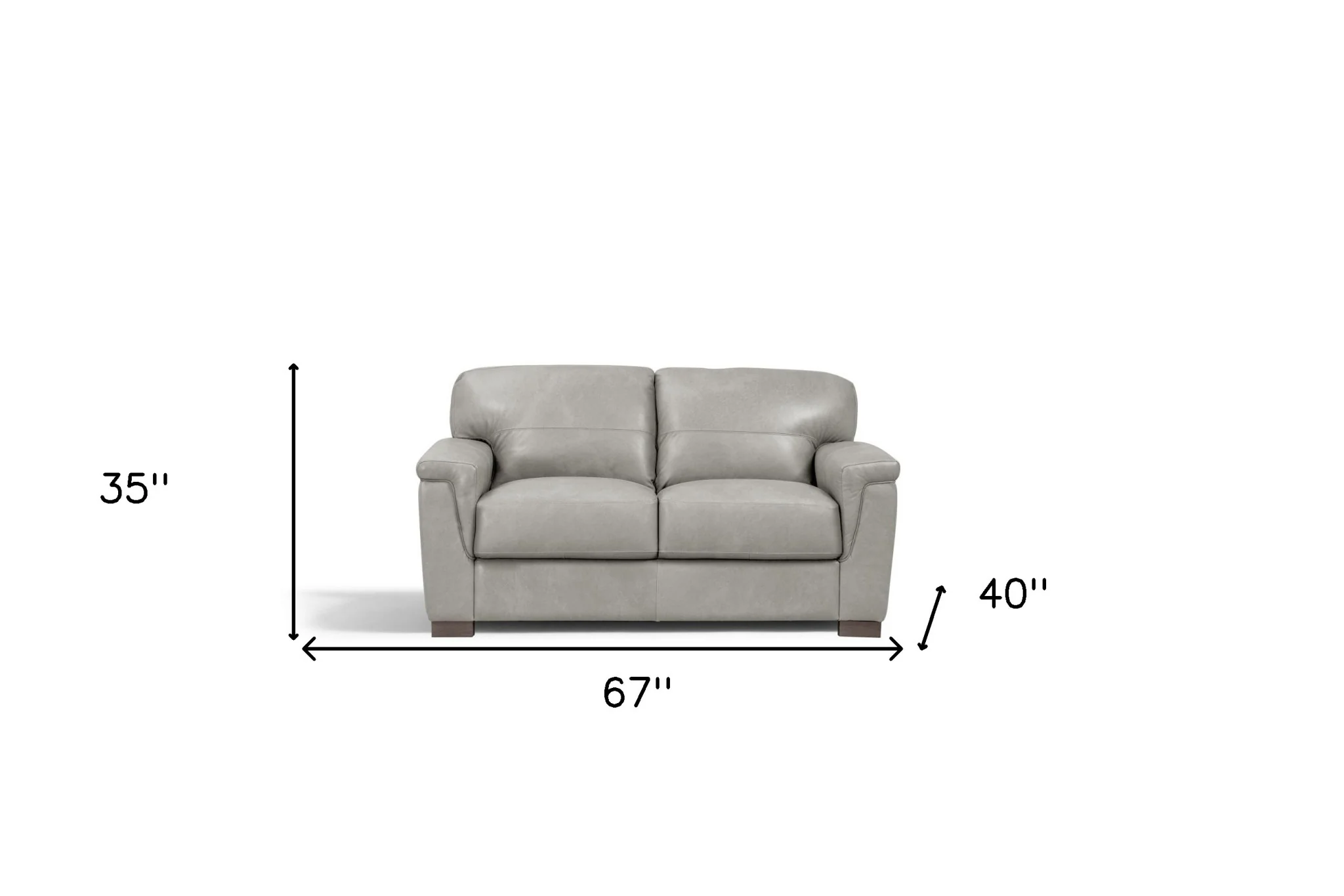 67" Gray Leather And Black Love Seat By Homeroots - Image 6
