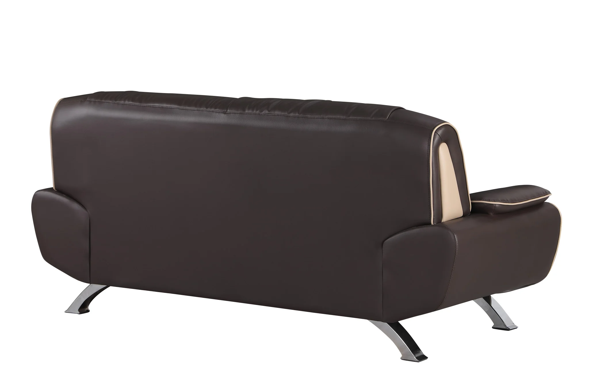 67'" X 35'"  X 35'" Modern Brown Leather Sofa And Loveseat By Homeroots - Image 4