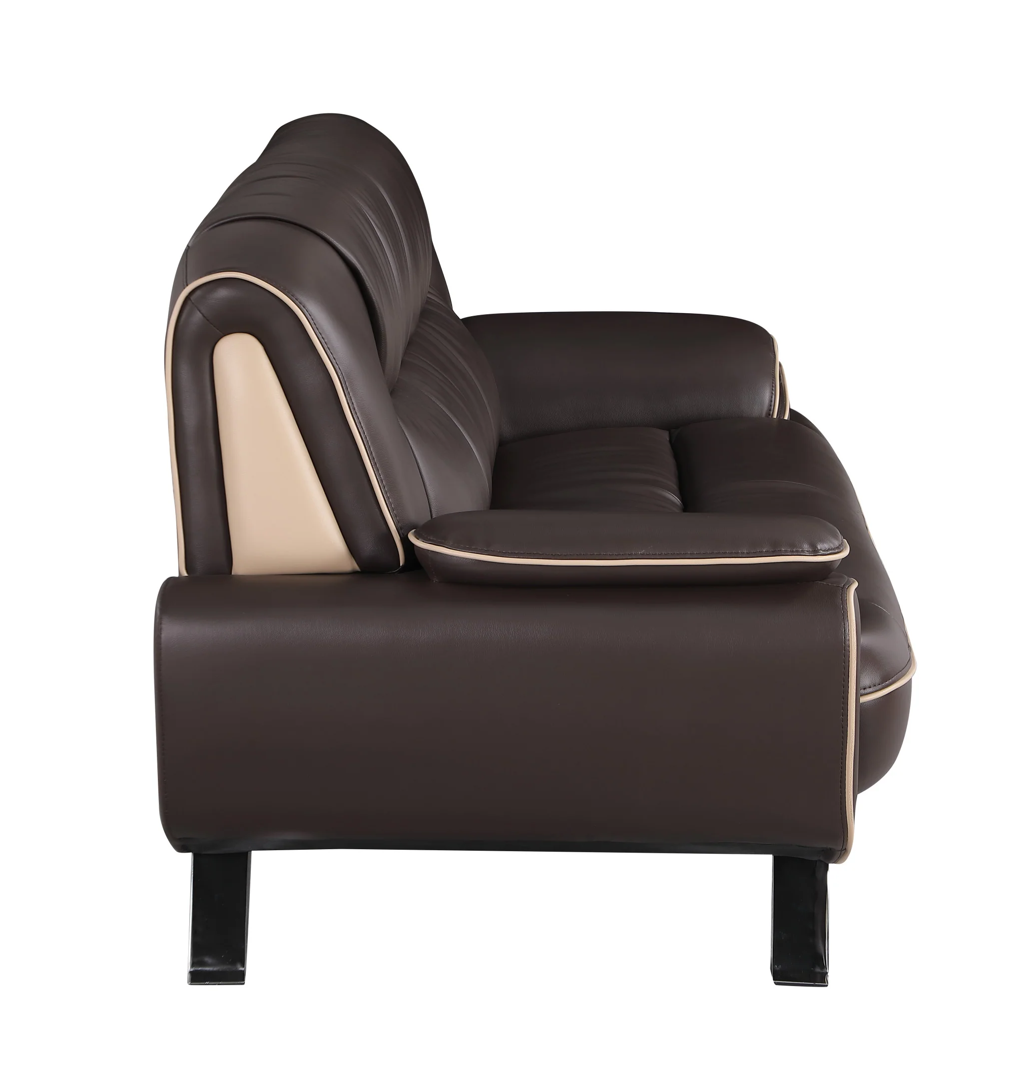 67'" X 35'"  X 35'" Modern Brown Leather Sofa And Loveseat By Homeroots - Image 9