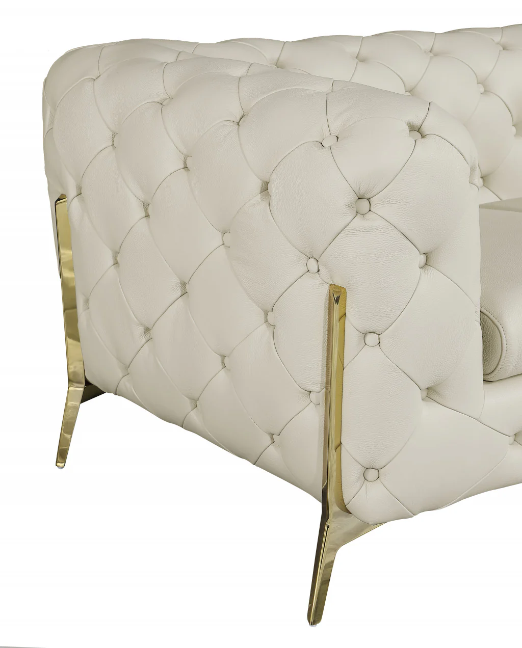 69" Black Tufted Italian Leather and Chrome Love Seat By Homeroots - Image 15
