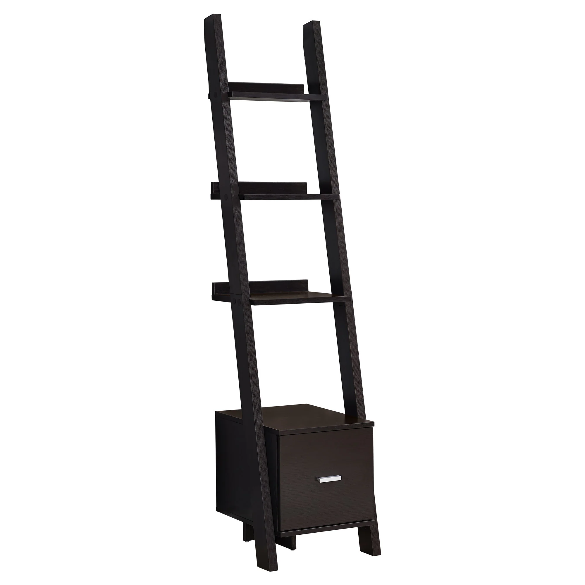 69" Particle Board Ladder Bookcase with a Storage Drawer By Homeroots - Image 2