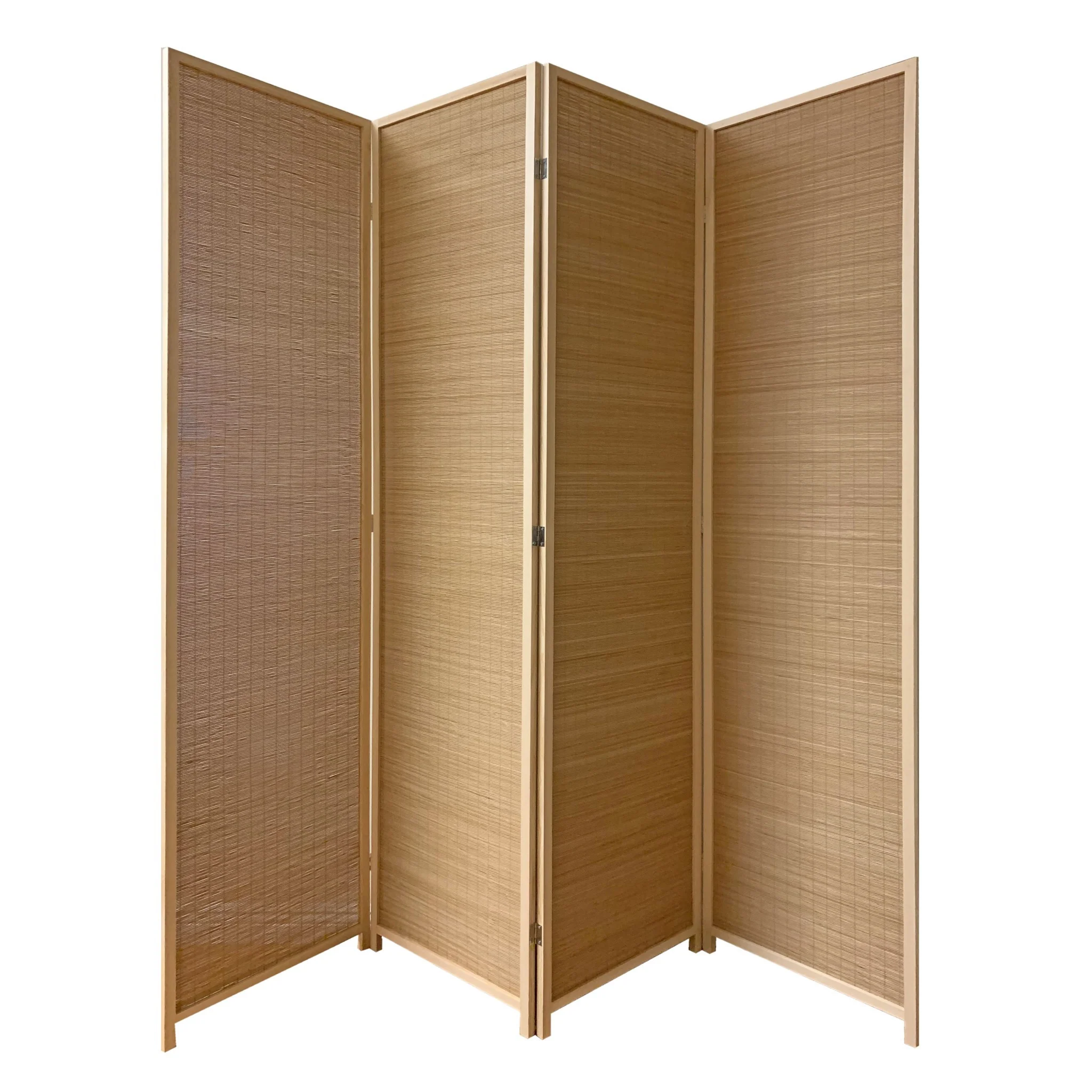 7" Light Bamboo 4 Panel Room Divider Screen By Homeroots - Image 2