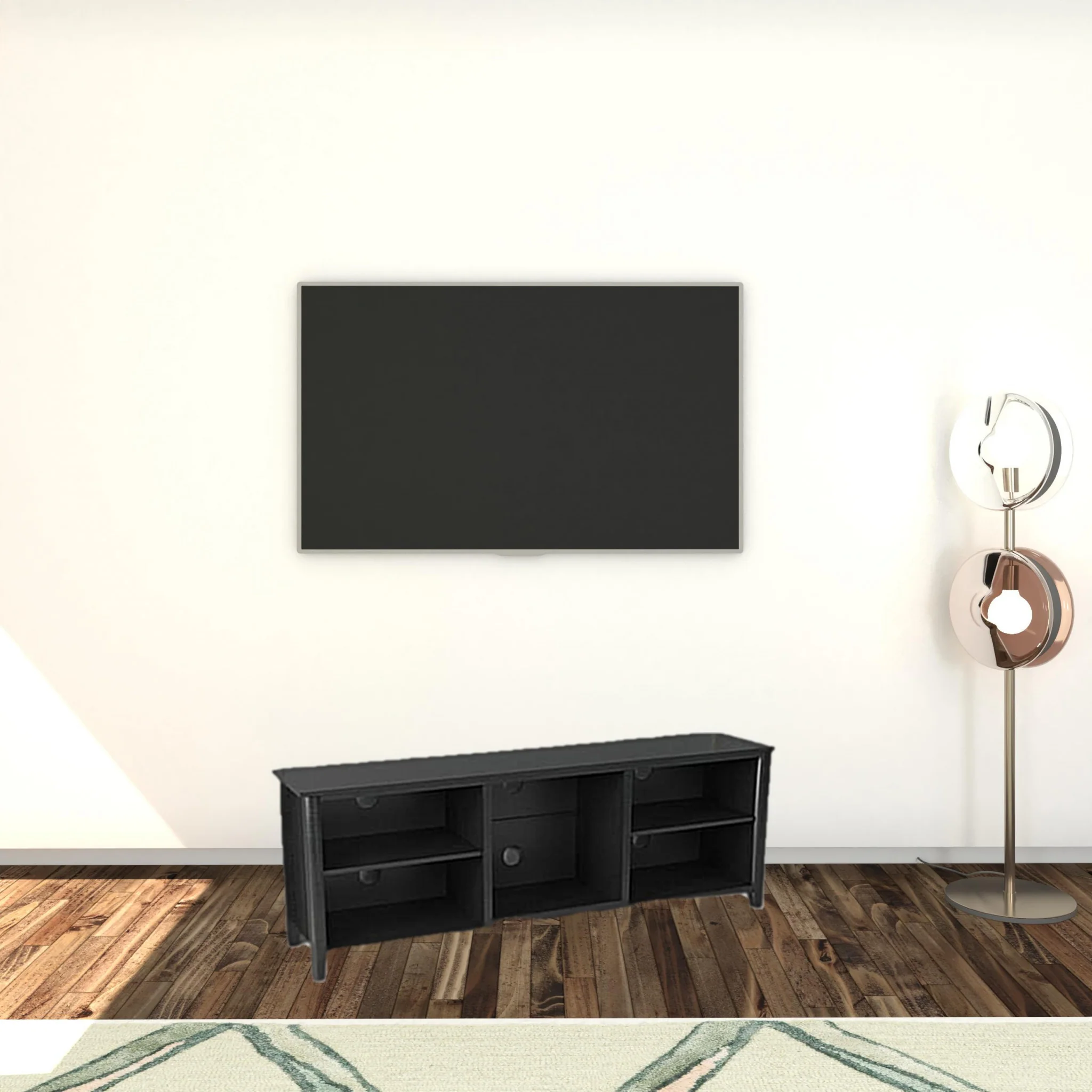 70" Black Open Shelving TV Stand With Bookcase By Homeroots - Image 7