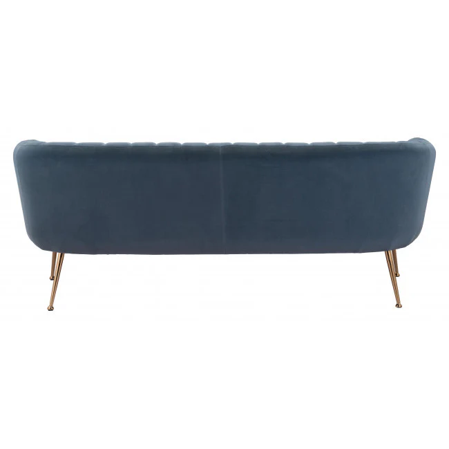 70" Dark Gray Velvet And Gold Sofa By Homeroots - Image 5