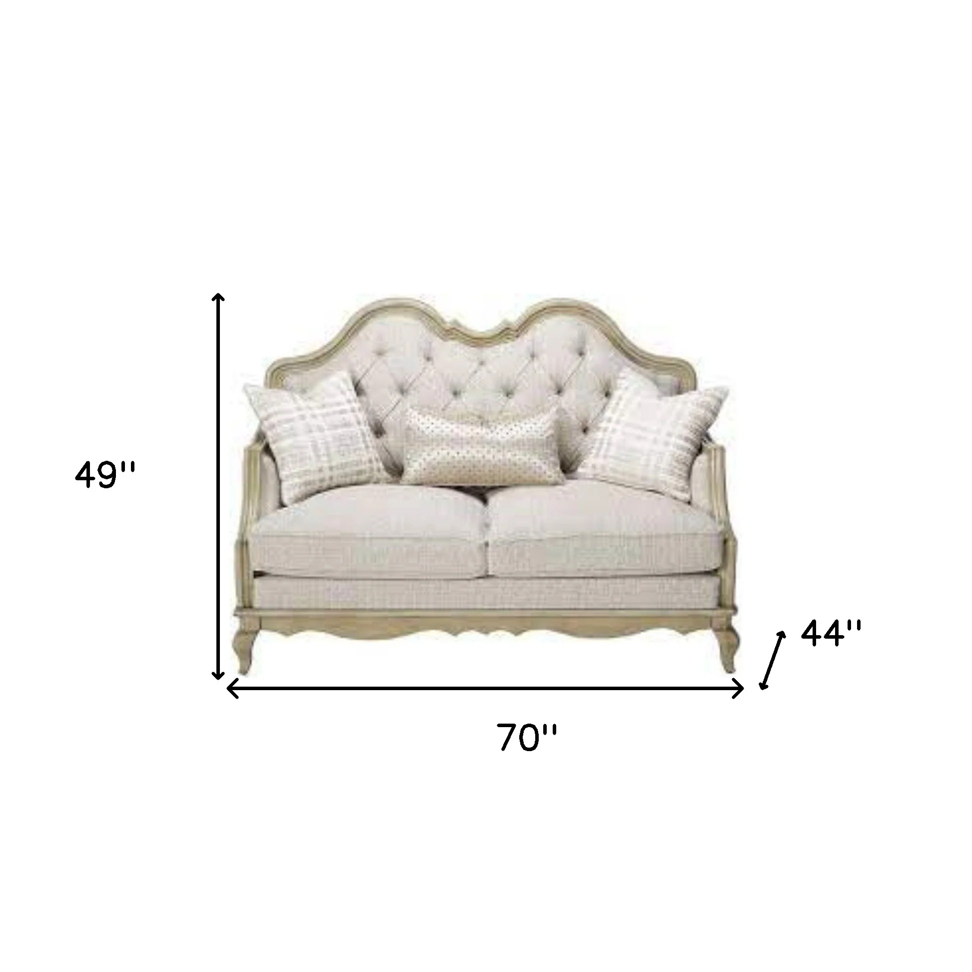 70" Silver And Platinum Faux Leather Love Seat And Toss Pillows By Homeroots - Image 5
