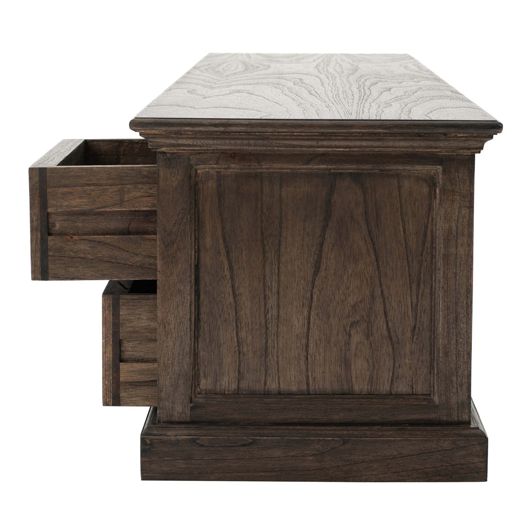 71" Black Wash Wood Entertainment Unit with Four Drawers By Homeroots - Image 9