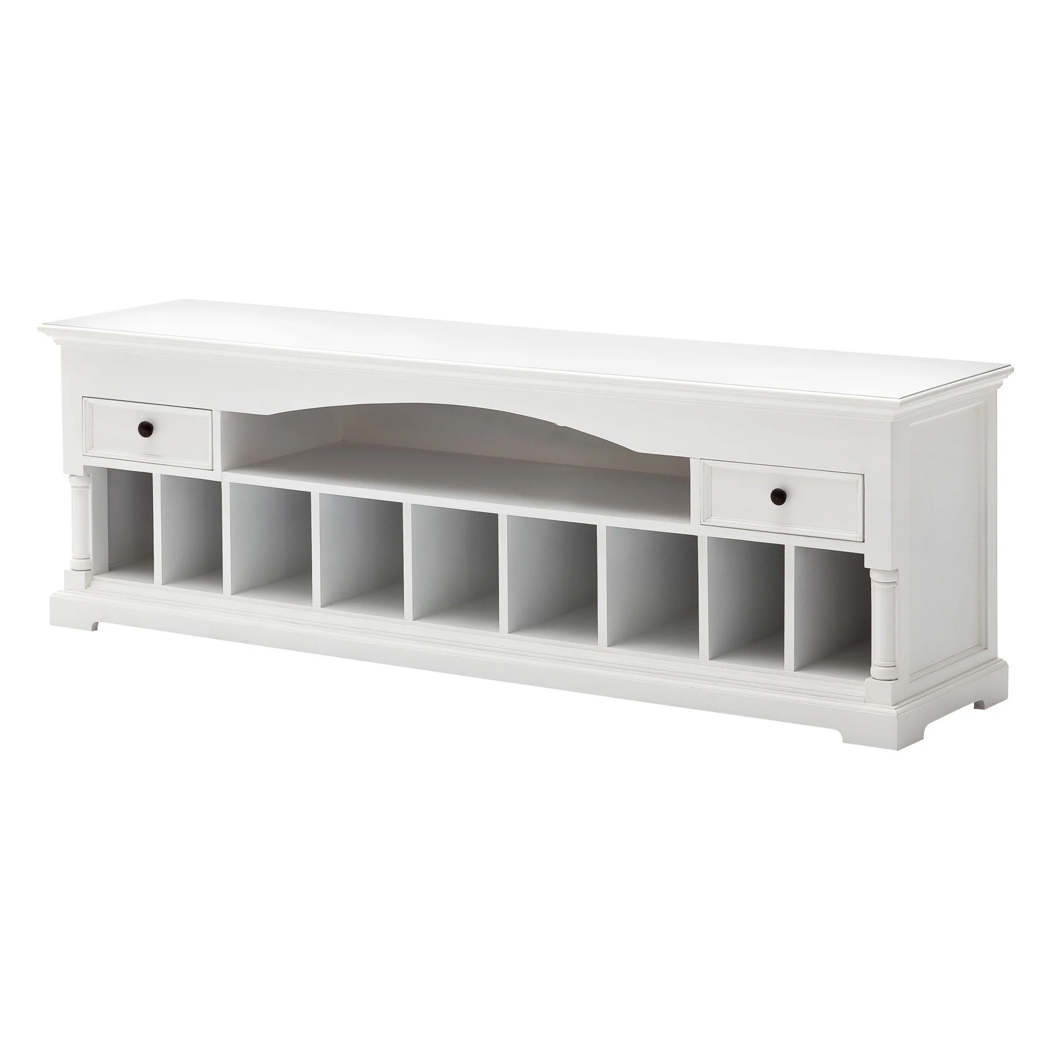 71" Classic White And White Solid Console Table With Storage By Homeroots - Image 2