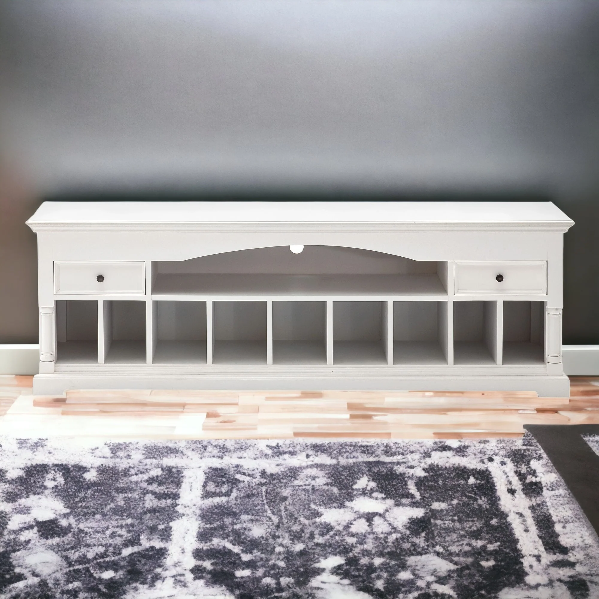71" Classic White And White Solid Console Table With Storage By Homeroots - Image 7