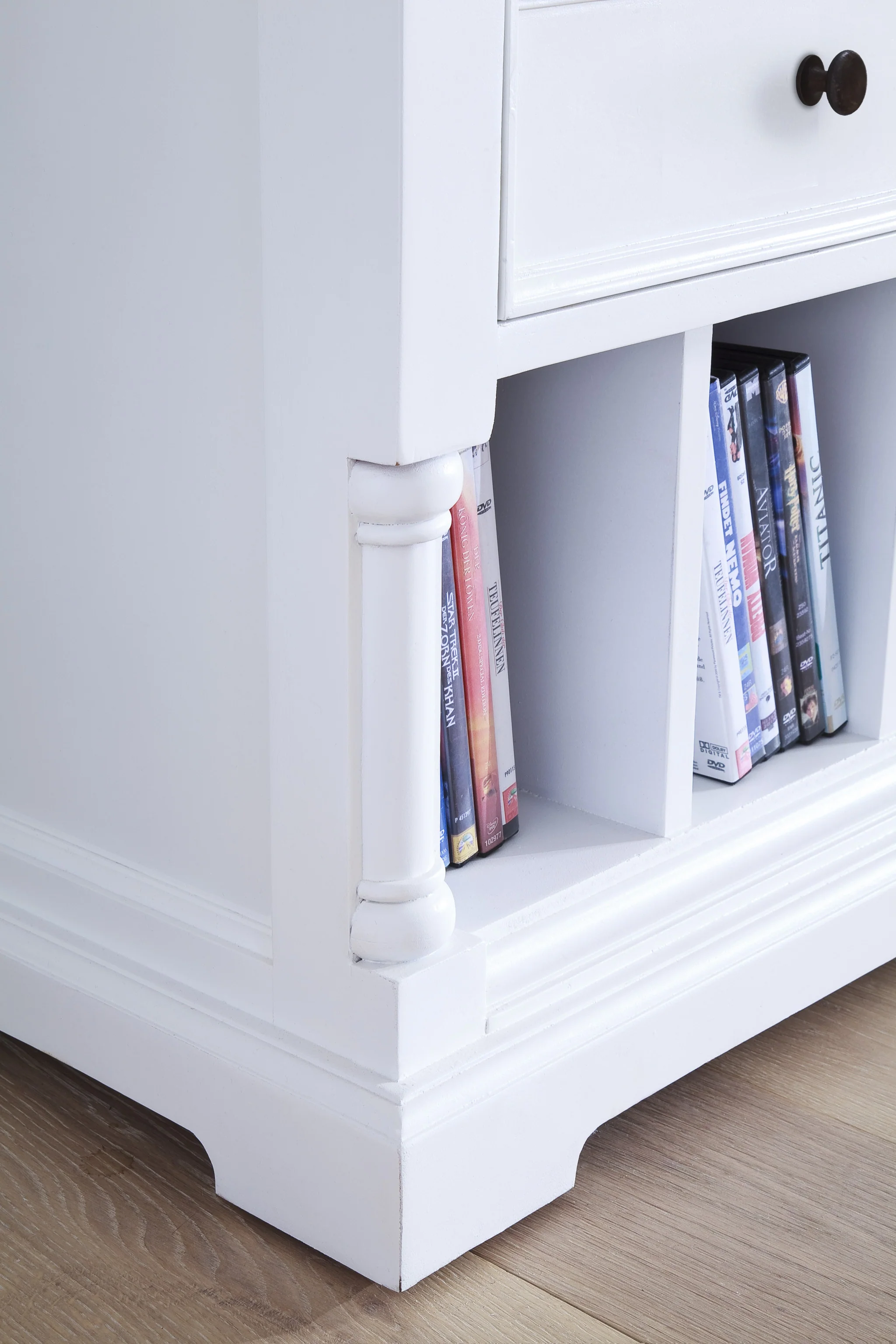 71" Classic White And White Solid Console Table With Storage By Homeroots - Image 8