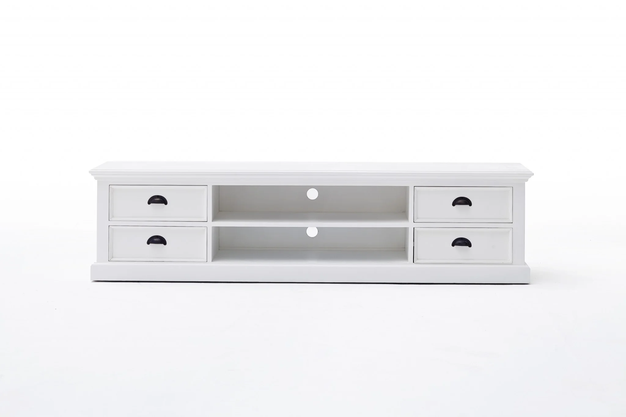 71" Classic White Entertainment Unit with Four Drawers By Homeroots - Image 2