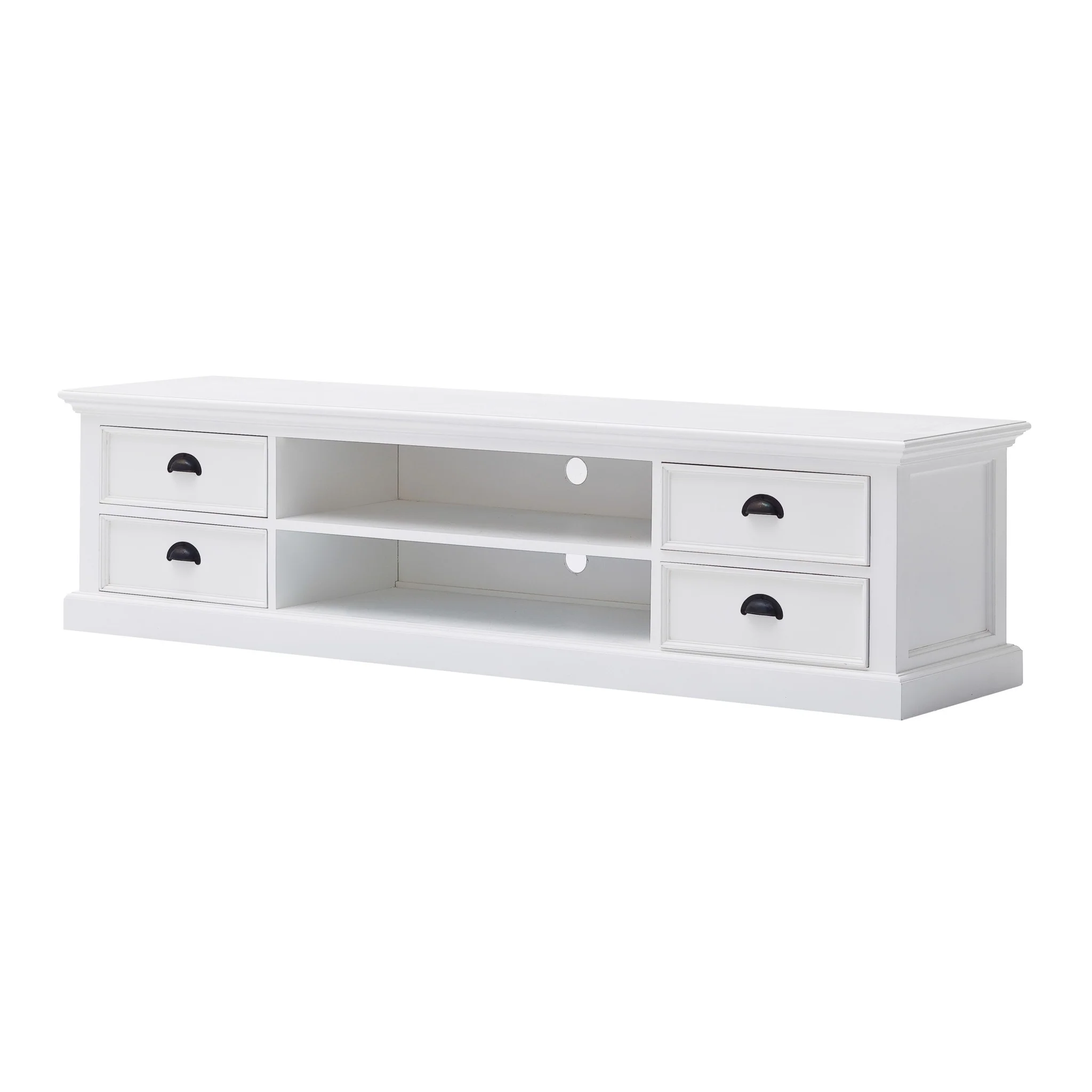 71" Classic White Entertainment Unit with Four Drawers By Homeroots - Image 3