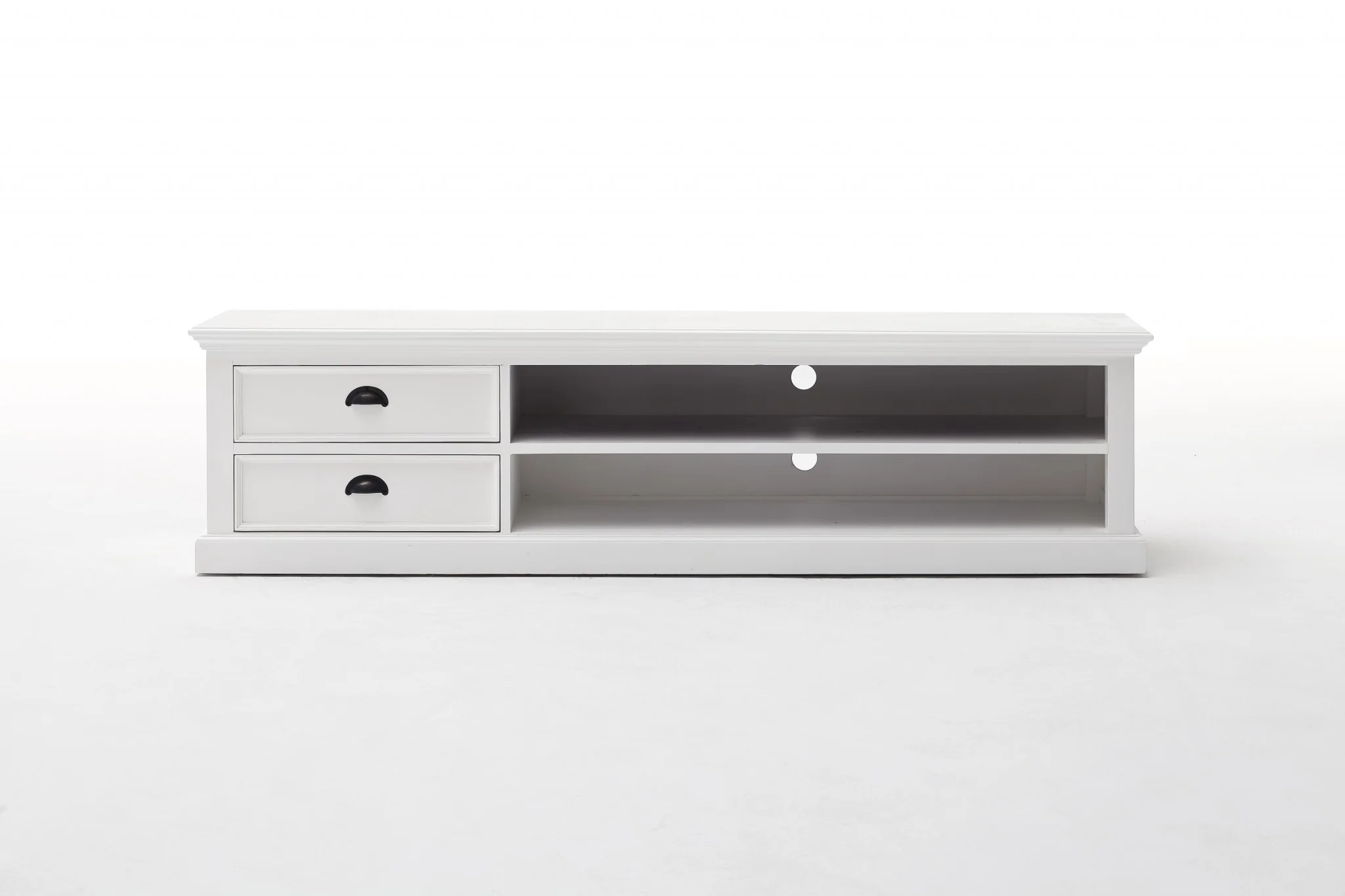 71" Classic White Entertainment Unit with Two Drawers By Homeroots - Image 2