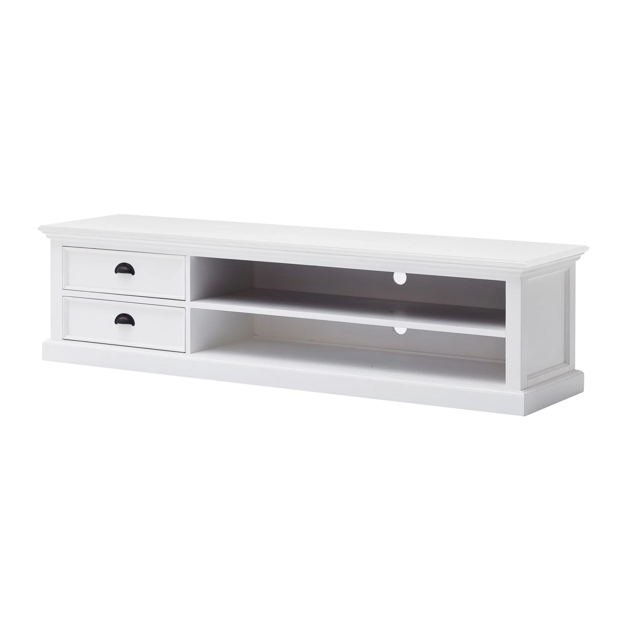 71" Classic White Entertainment Unit with Two Drawers By Homeroots - Image 3