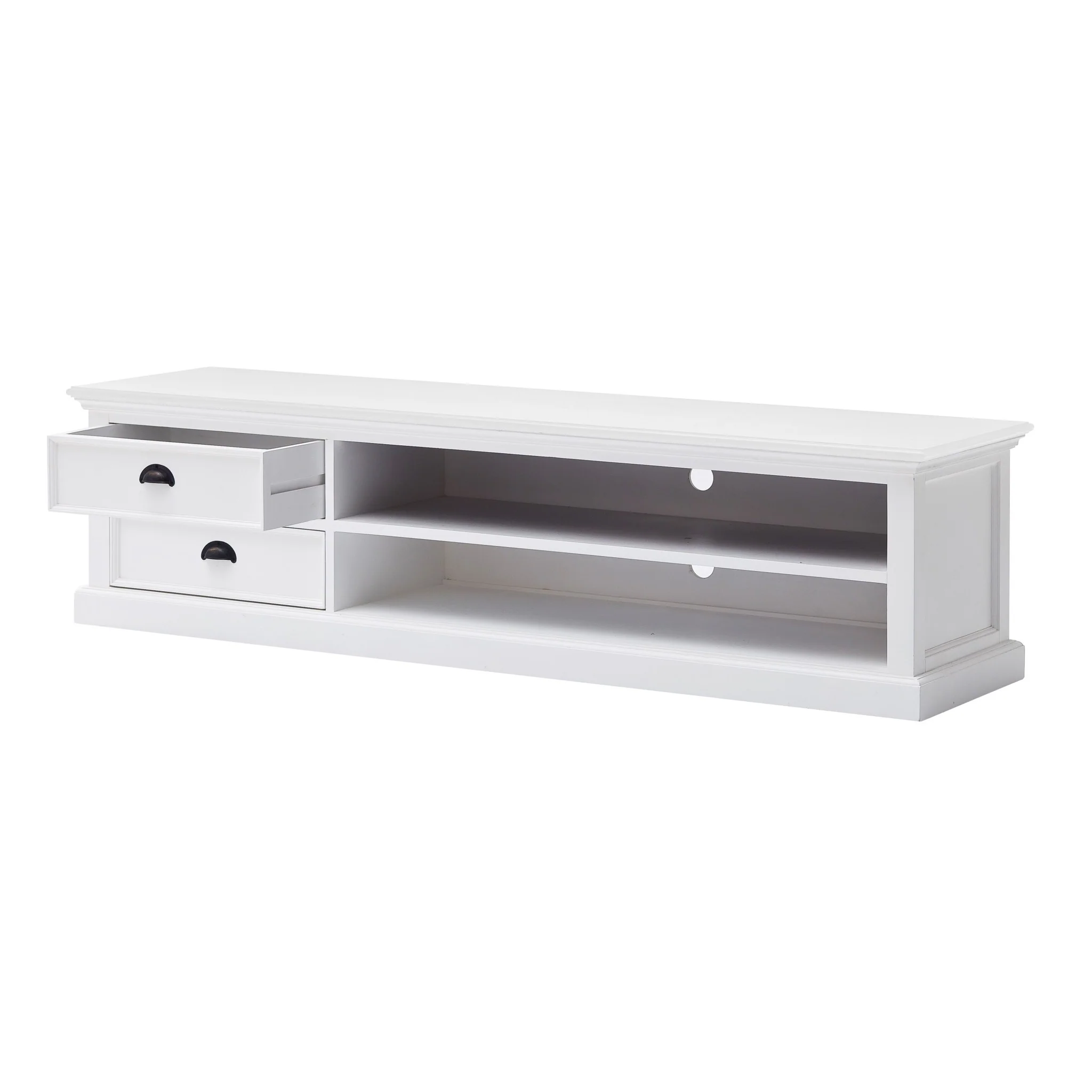 71" Classic White Entertainment Unit with Two Drawers By Homeroots - Image 4