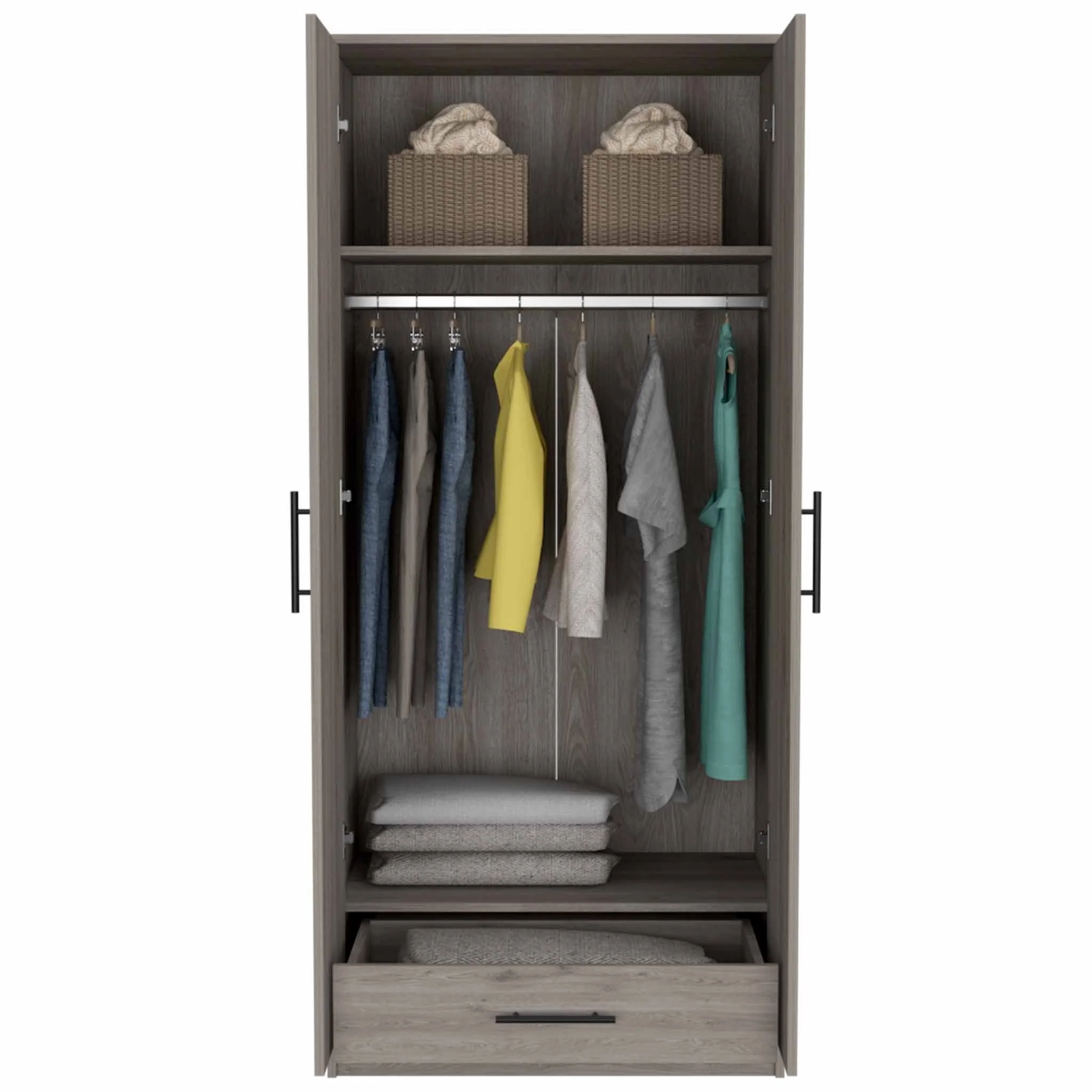 71" Light Gray Tall Two Door Closet By Homeroots - Image 6