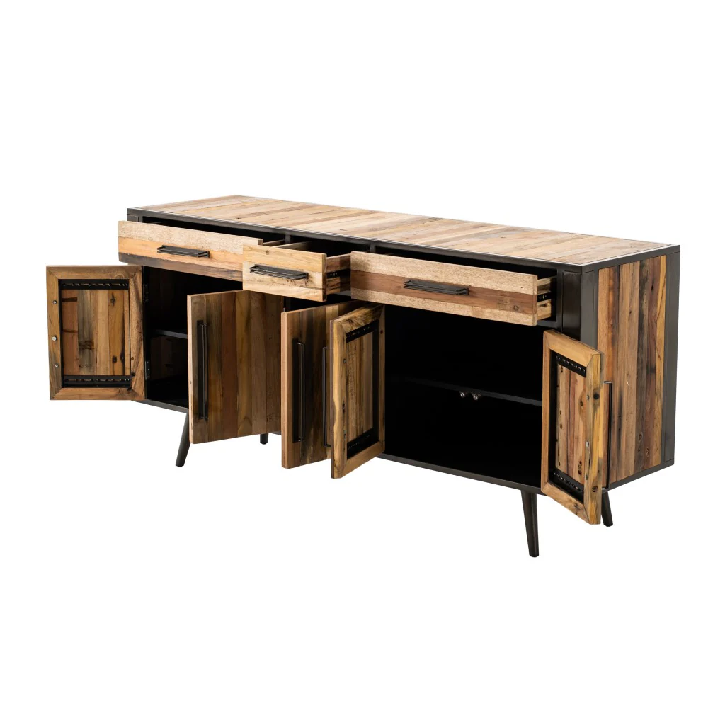 71" Modern Rustic Natural Buffet Server By Homeroots - Image 4