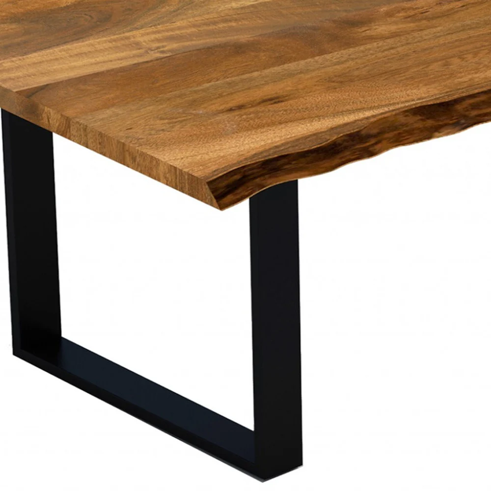 71" Modern Rustic Real Wood Live Edge Dining Table By Homeroots - Image 5