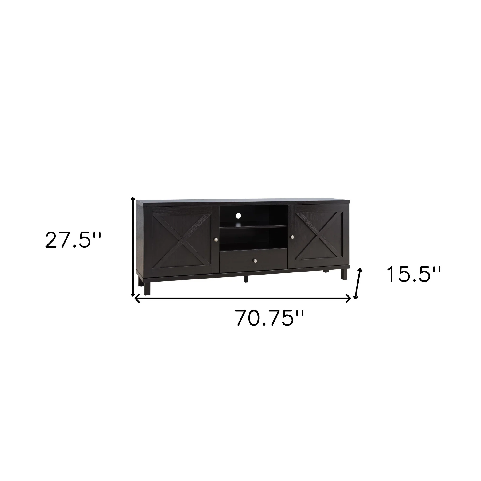 71" Red Cocoa Manufactured Wood Cabinet Enclosed Storage TV Stand By Homeroots - Image 6