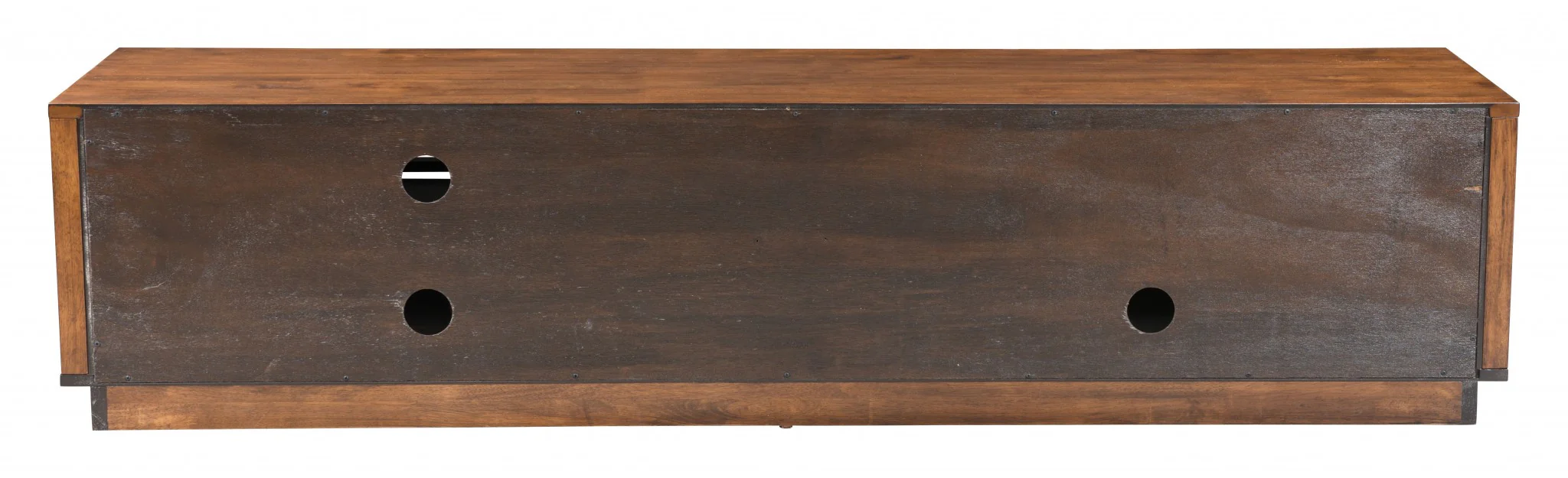 71" Walnut Modern Retro Grooves TV Media Center By Homeroots - Image 4